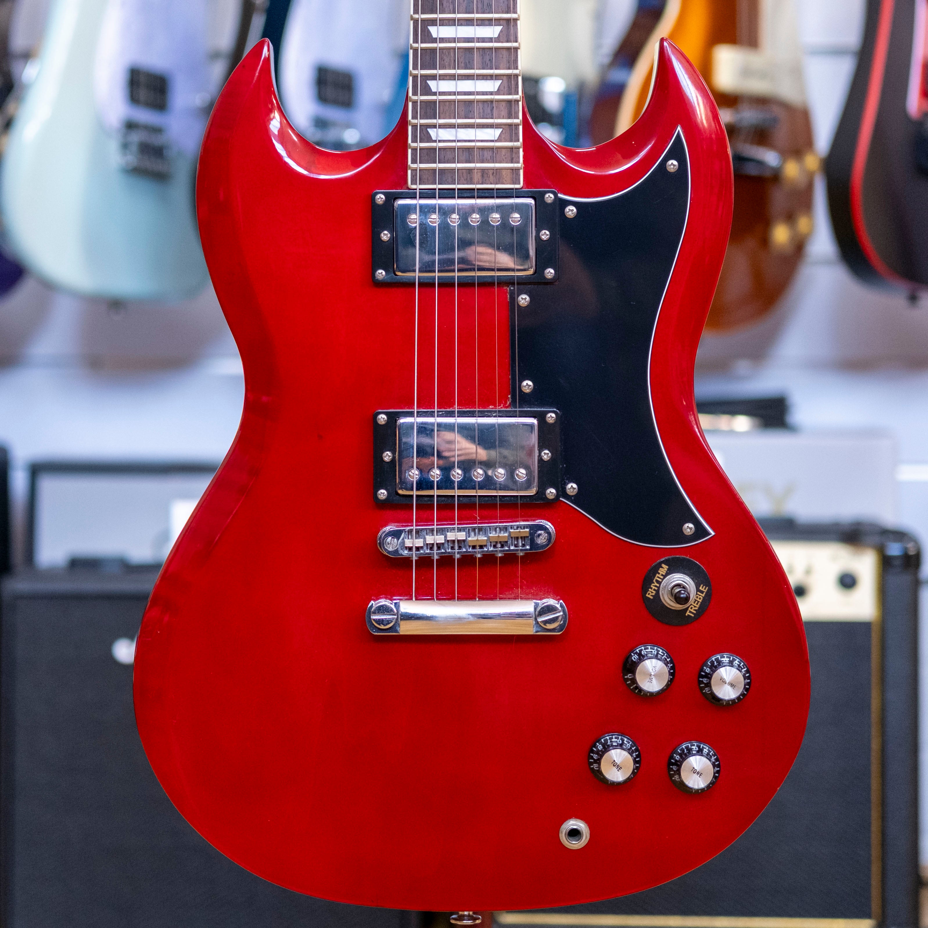 Haze SEG-275TR "Angus" Electric Guitar (Cherry Red) (Pre-Owned)