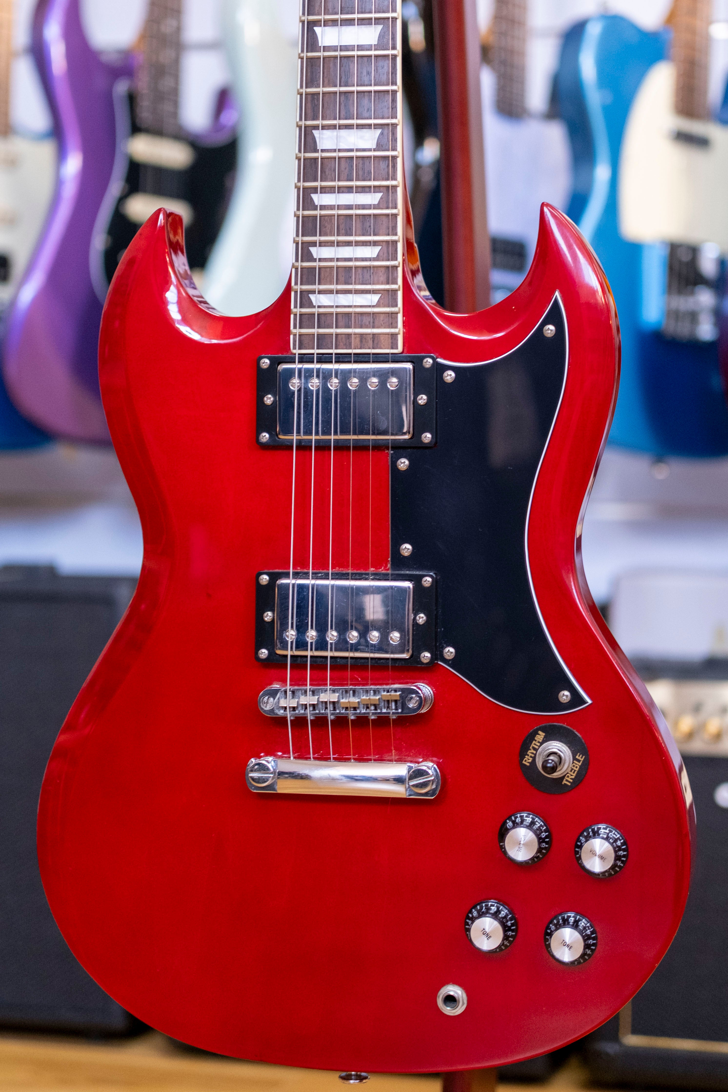 Haze SEG-275TR "Angus" Electric Guitar (Cherry Red) (Pre-Owned)