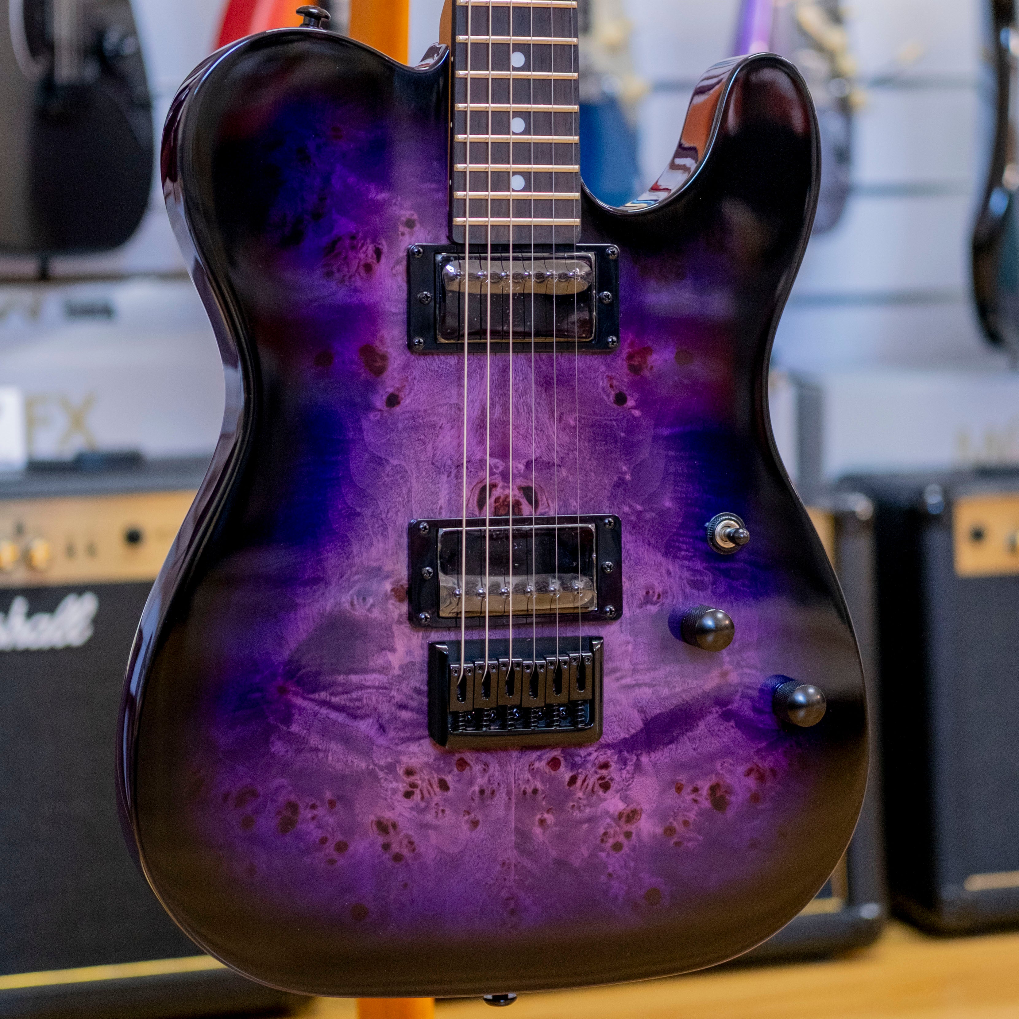 Schecter PT Standard Electric Guitar (Purple Burst Burl)