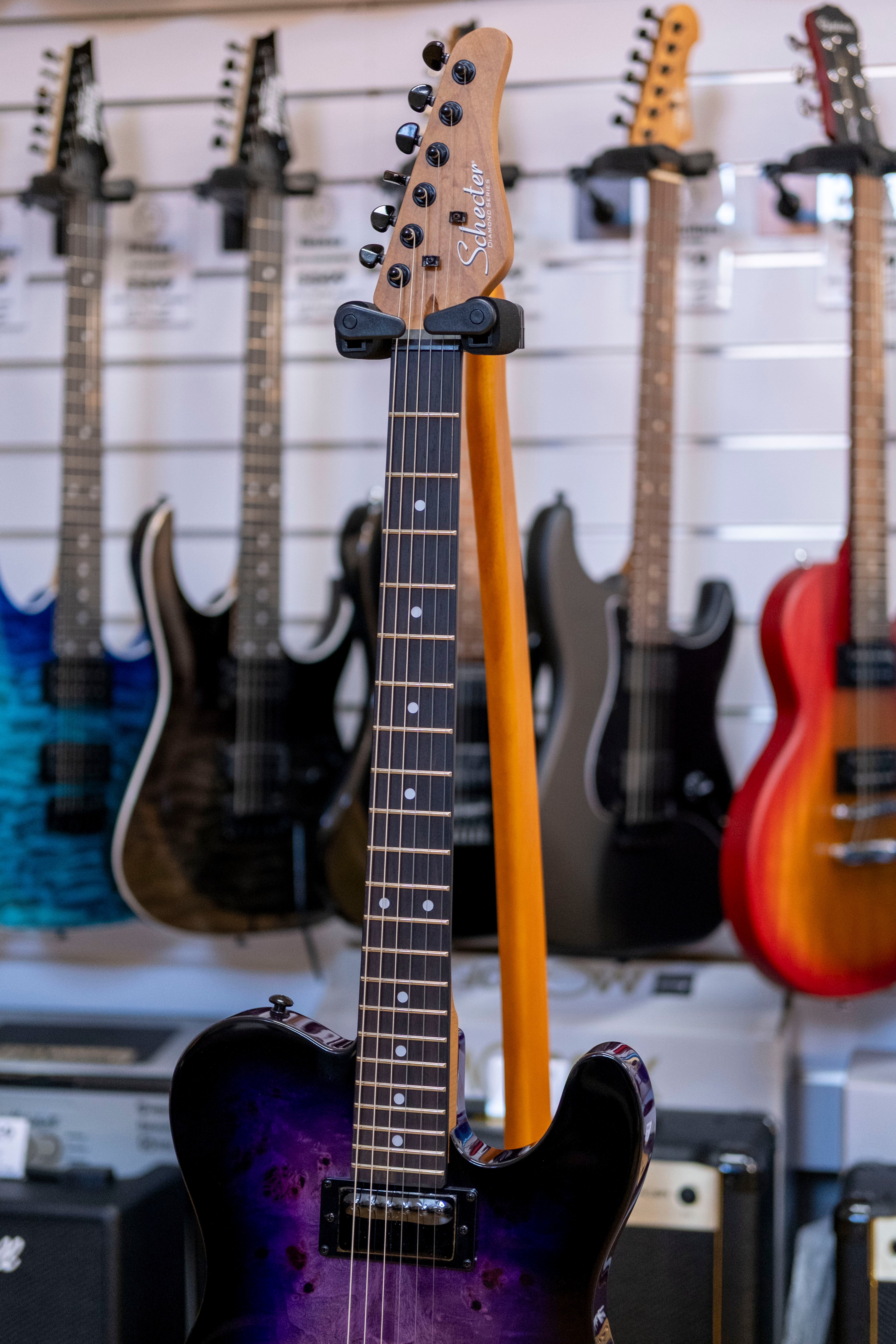 Schecter PT Standard Electric Guitar (Purple Burst Burl)