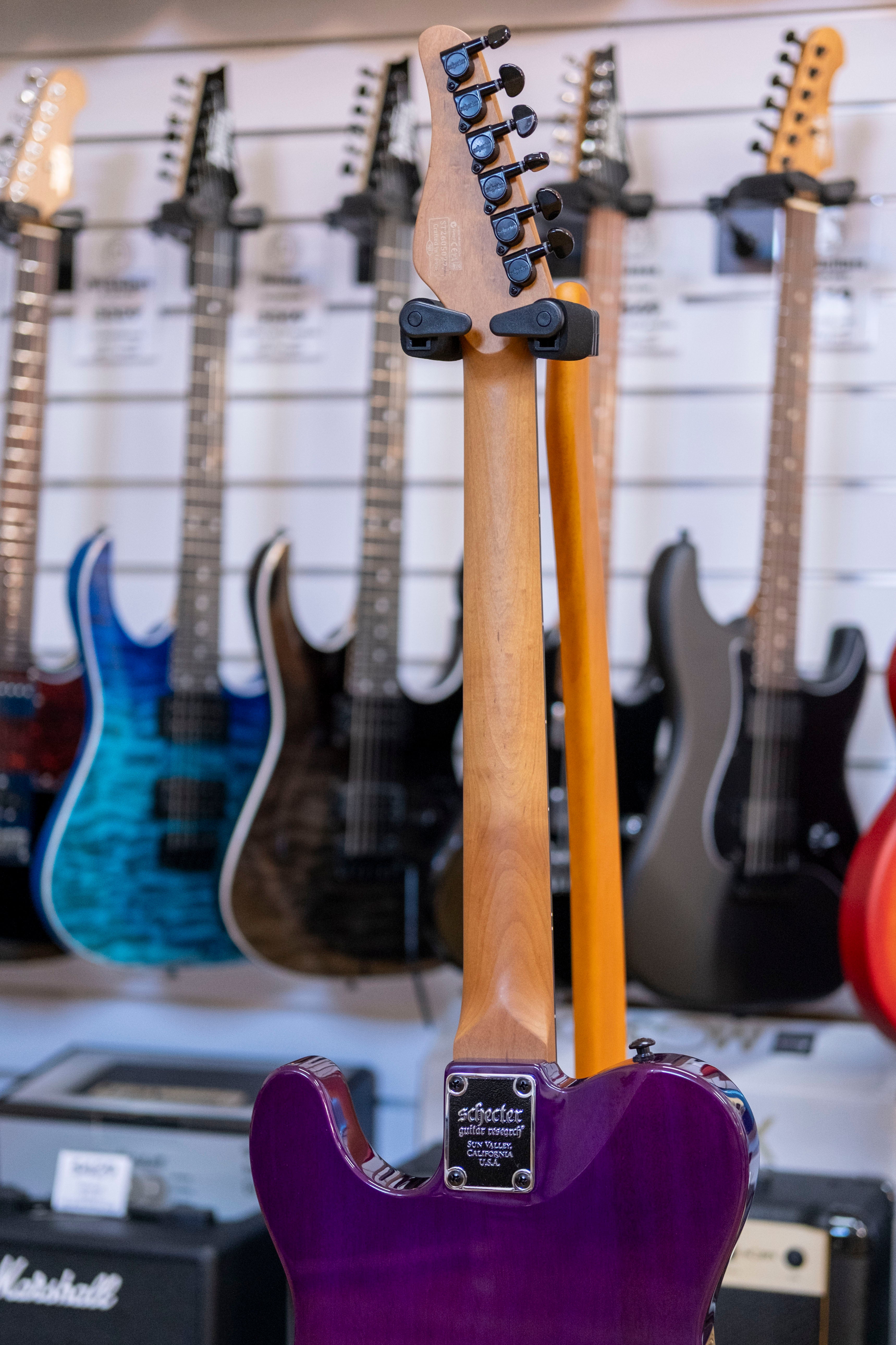 Schecter PT Standard Electric Guitar (Purple Burst Burl)