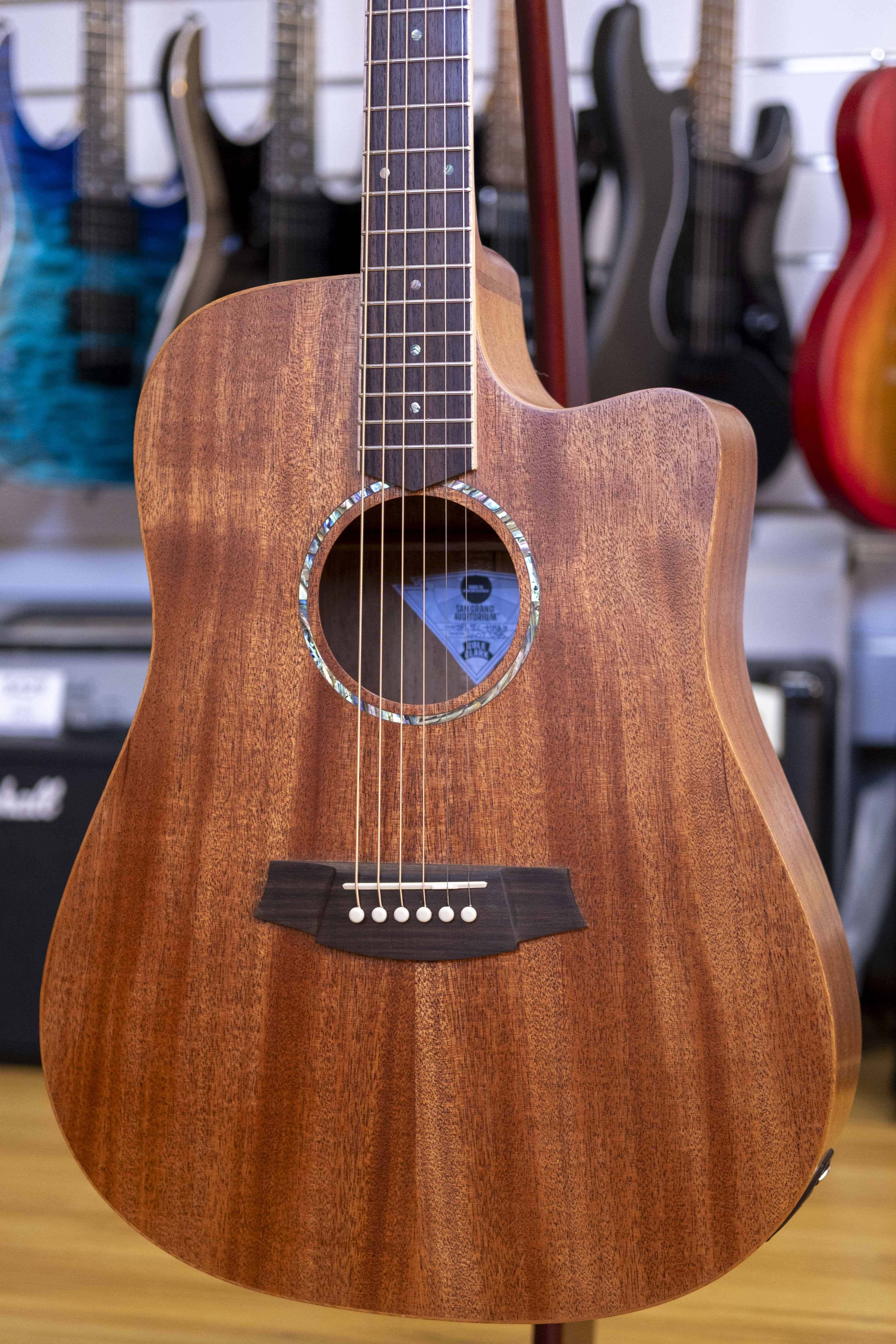Cole Clark Studio FL Dreadnought Acoustic Electric Guitar with Deluxe Gig Bag (All Solid Mahogany)