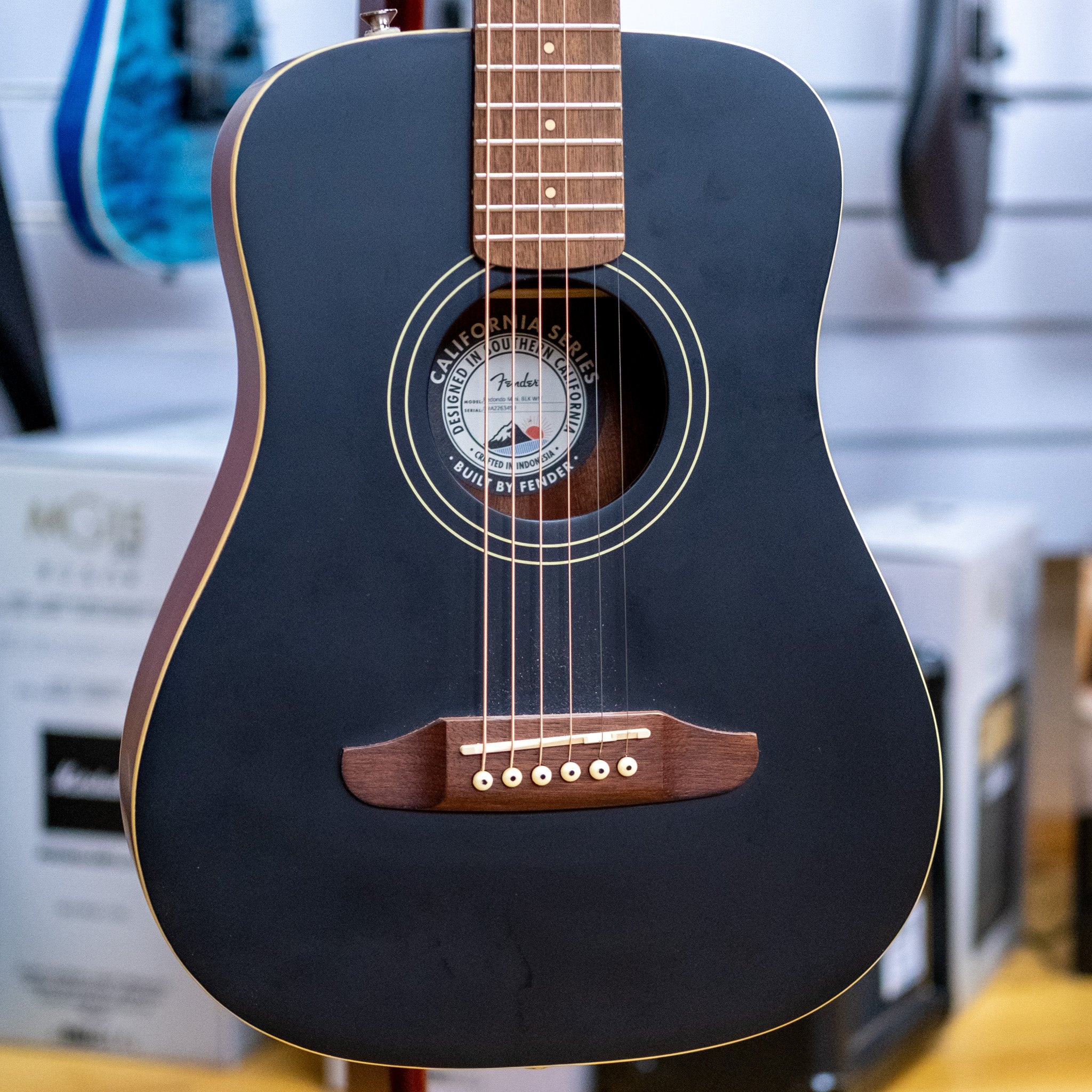 Fender Redono Mini Acoustic Guitar with Bag (Black) (Pre-Owned, 2022)