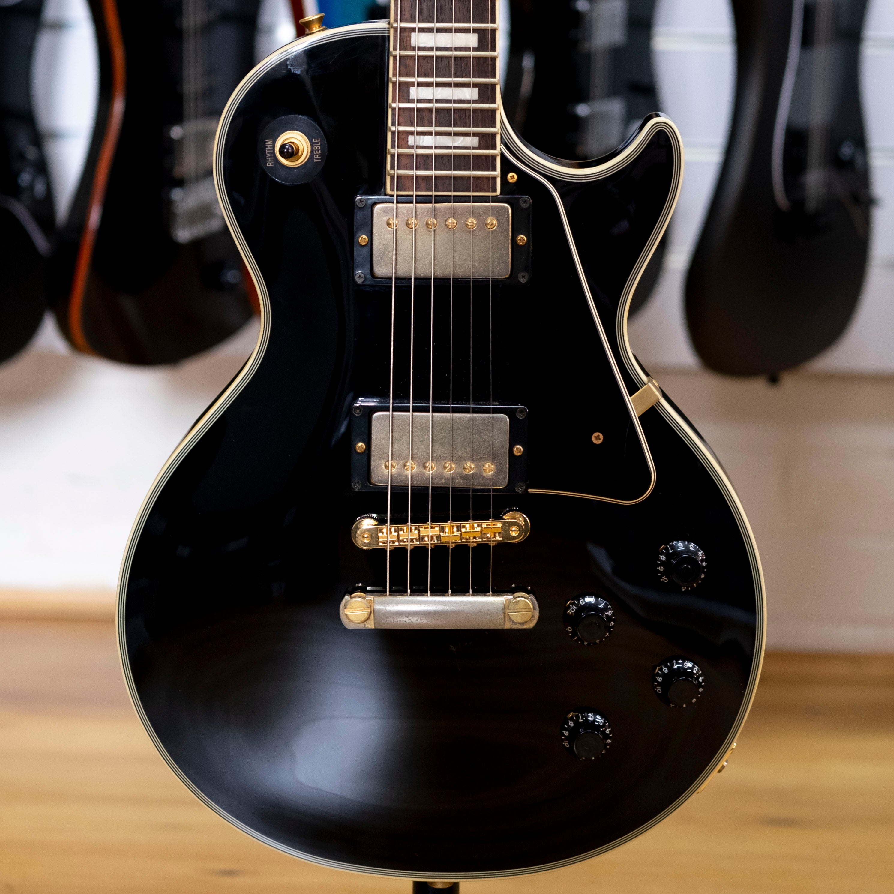 Burny RLC-55 'Les Paul' Custom Style Electric Guitar (Black) (Pre-Owned, 2008 MIC)