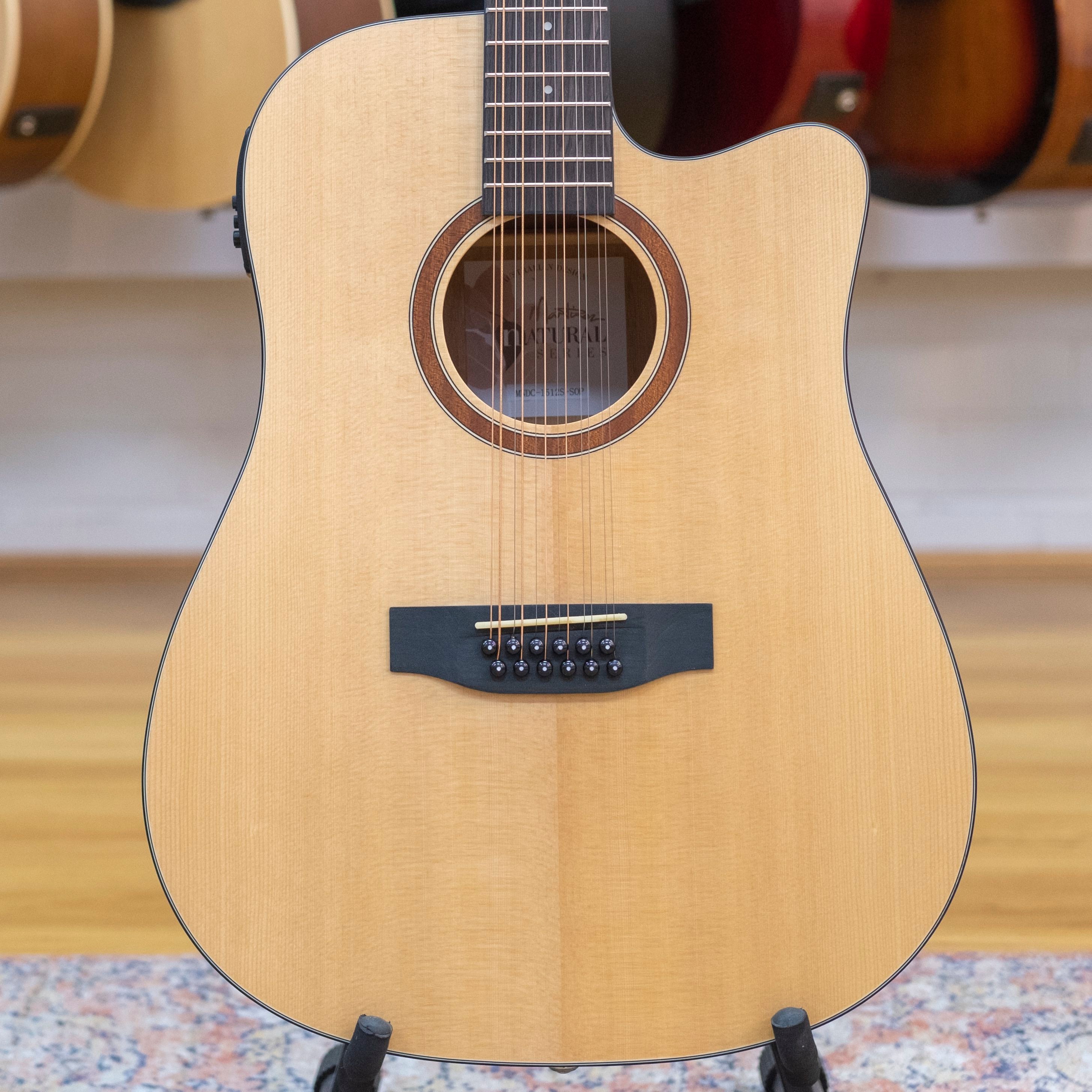 Martinez Natural Series Dreadnought 12-String Acoustic Electric Guitar (Spruce)