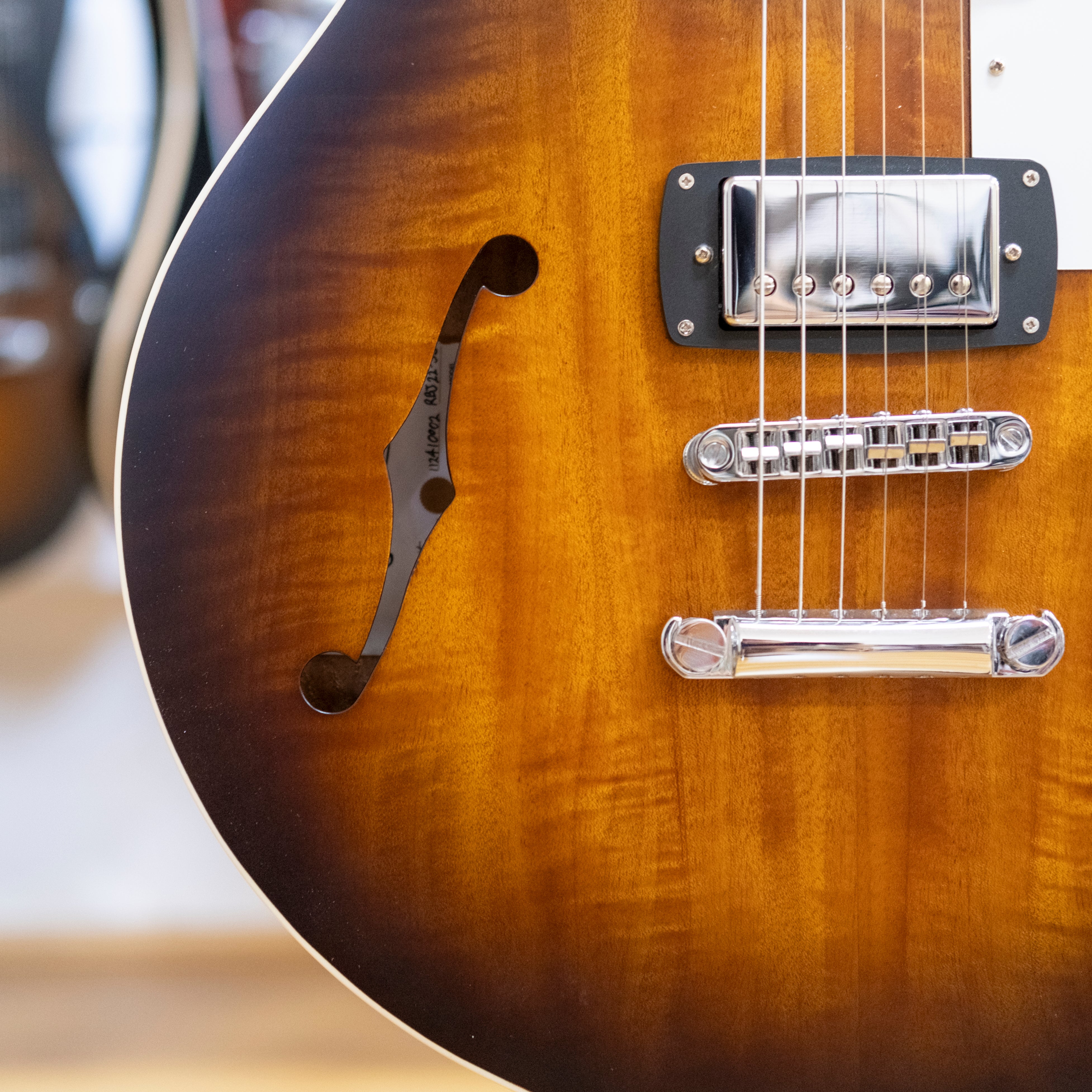 Pratley RBJ22 Double Cut Semi-Hollow Electric Guitar (Vintage Burst Blackwood)