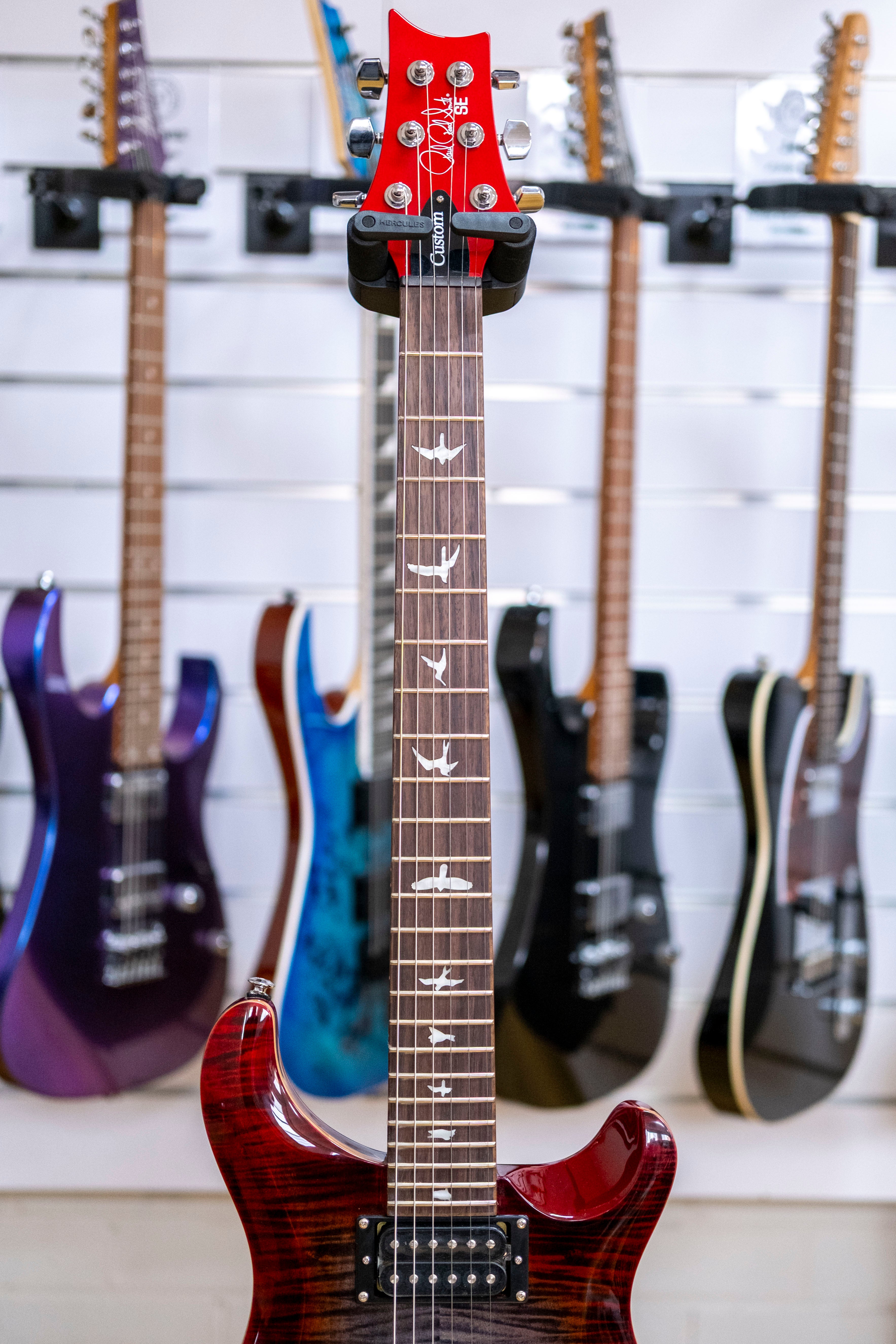 PRS SE Custom 24 Electric Guitar with Bag (Charcoal Cherry Burst)