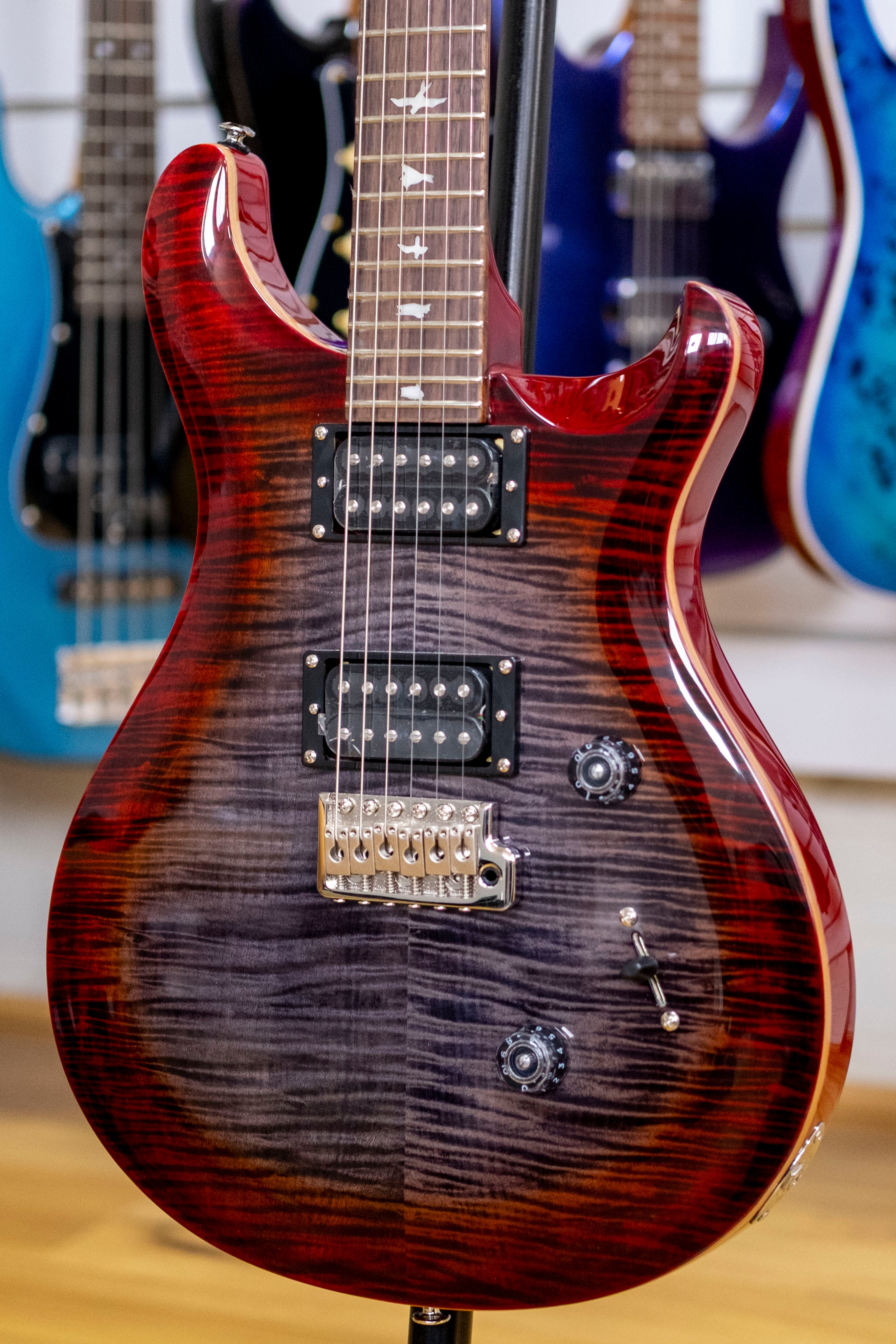 PRS SE Custom 24 Electric Guitar with Bag (Charcoal Cherry Burst)