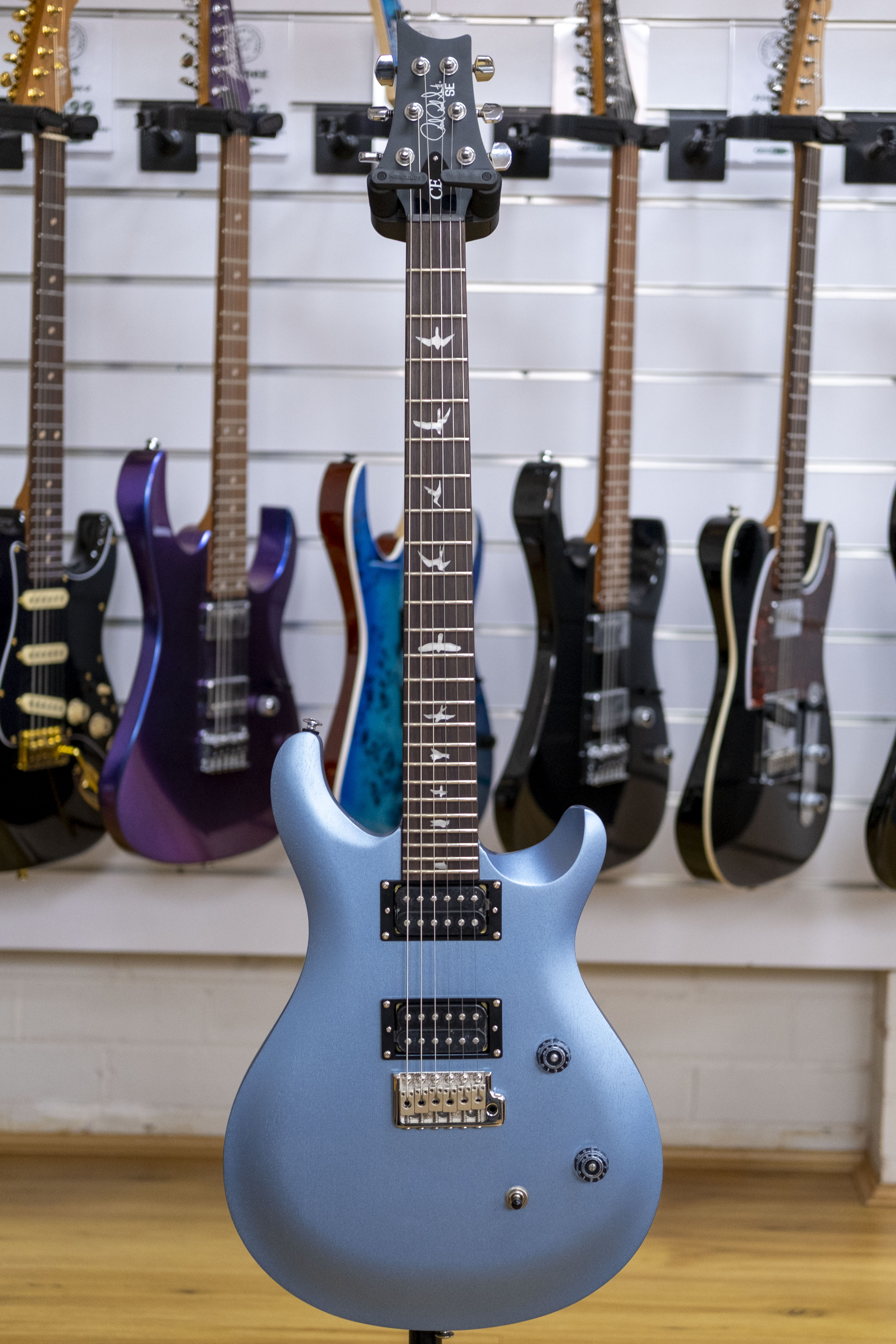 PRS SE CE24 Standard Satin Electric Guitar with Gig Bag (Ice Blue Metallic)