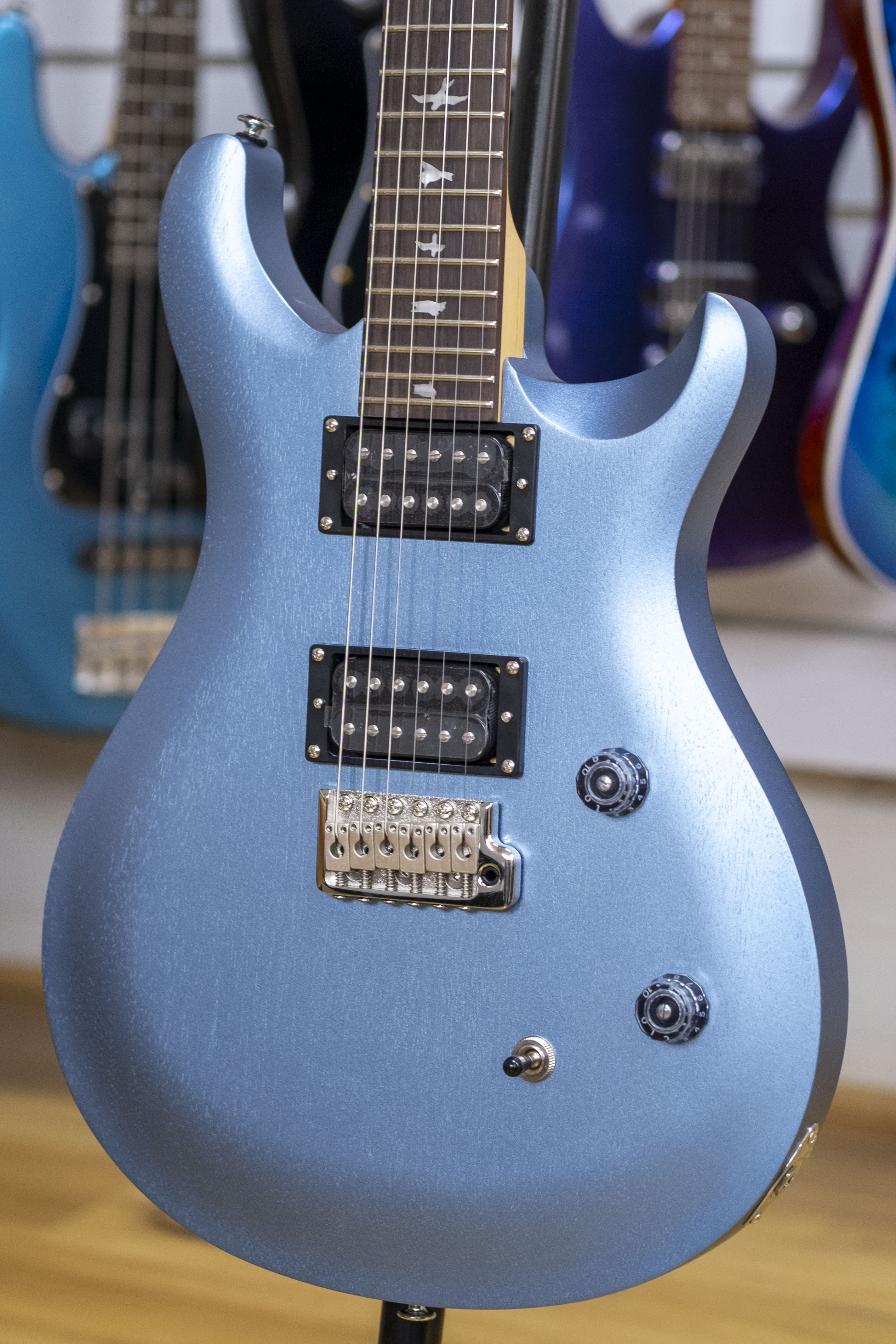 PRS SE CE24 Standard Satin Electric Guitar with Gig Bag (Ice Blue Metallic)