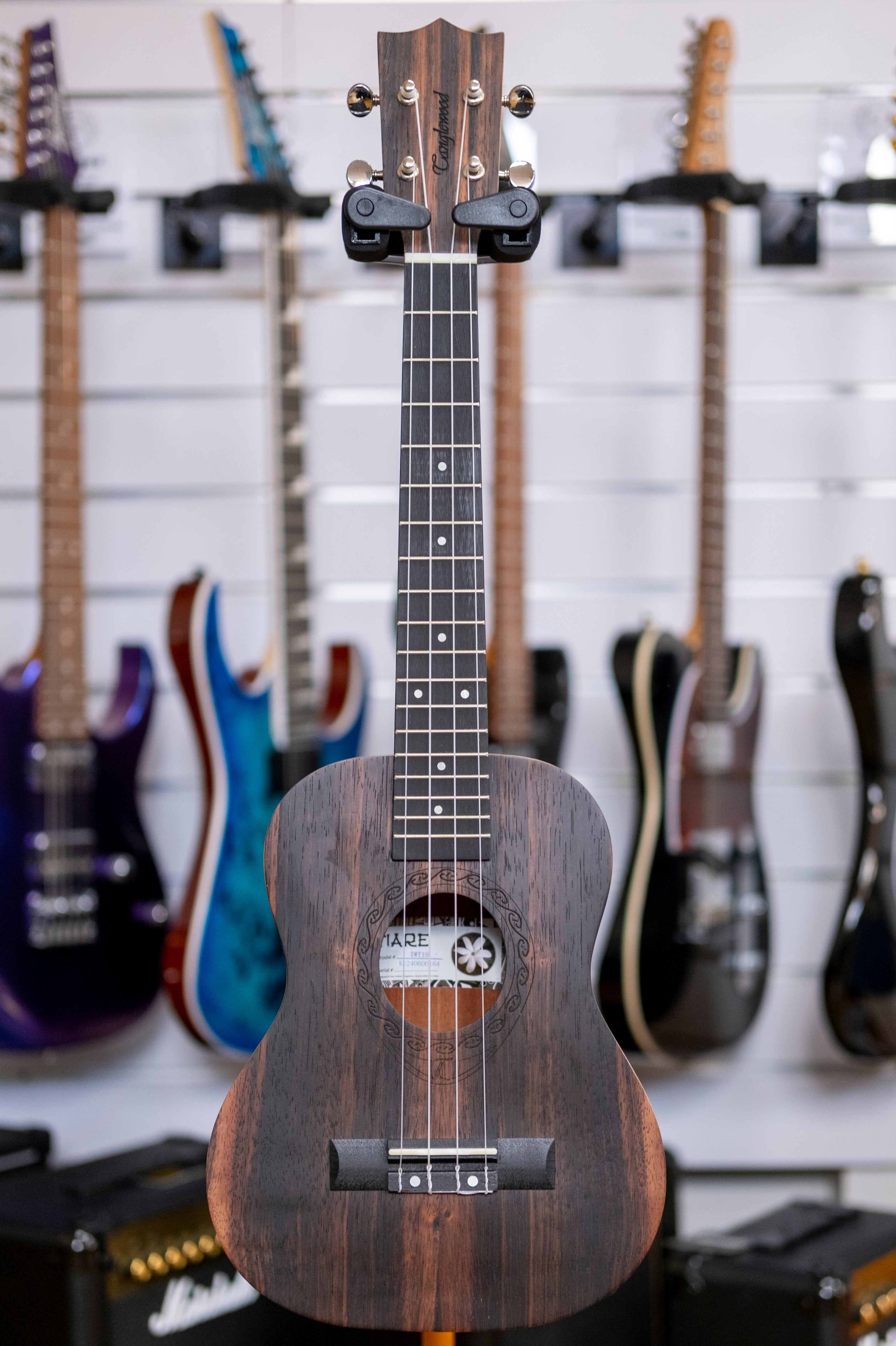 Tanglewood Tiare Series Tenor Ukulele with Bag (All Ebony)