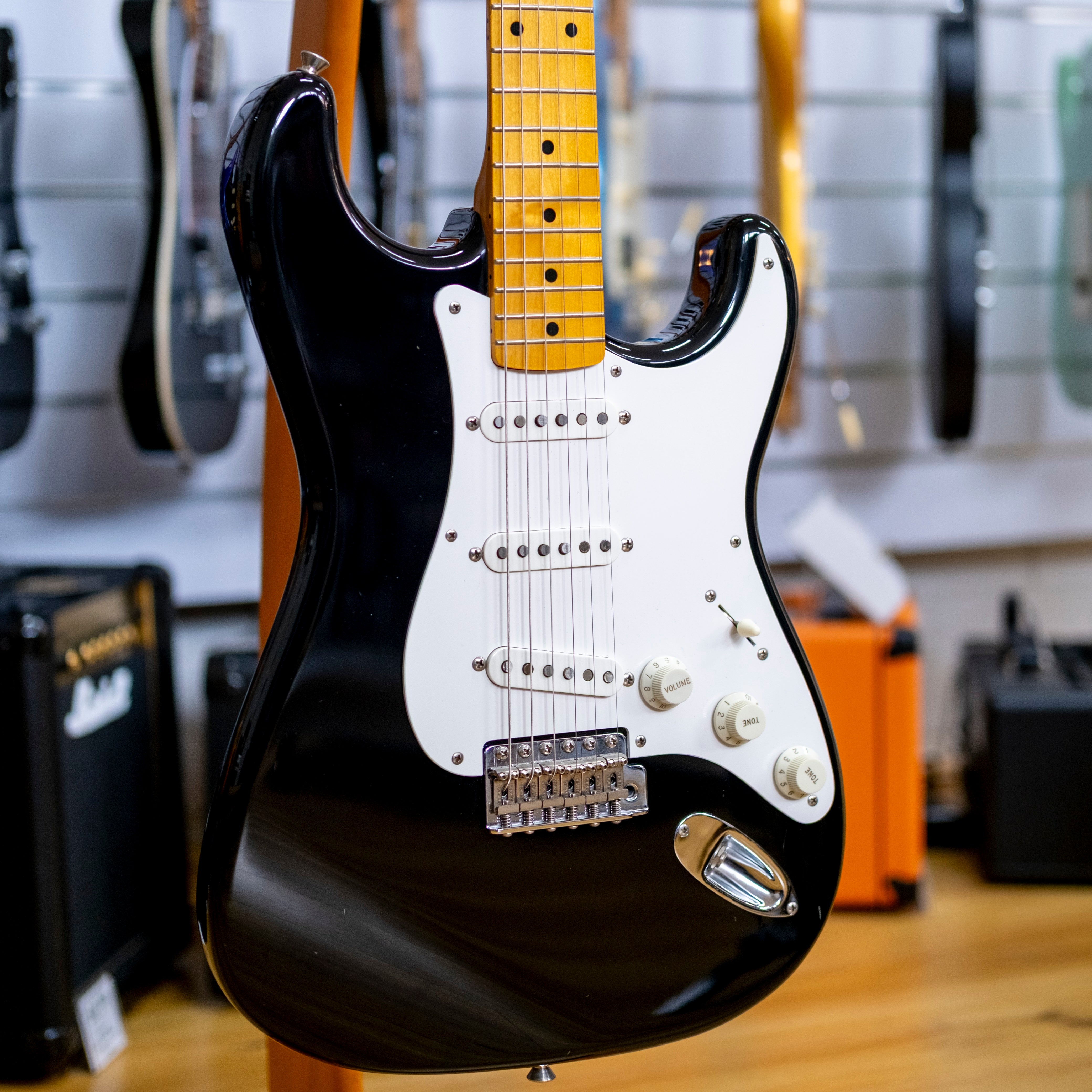 Fender ST-57 Stratocaster Electric Guitar (Black) (Pre-Owned, 2000's MIJ)