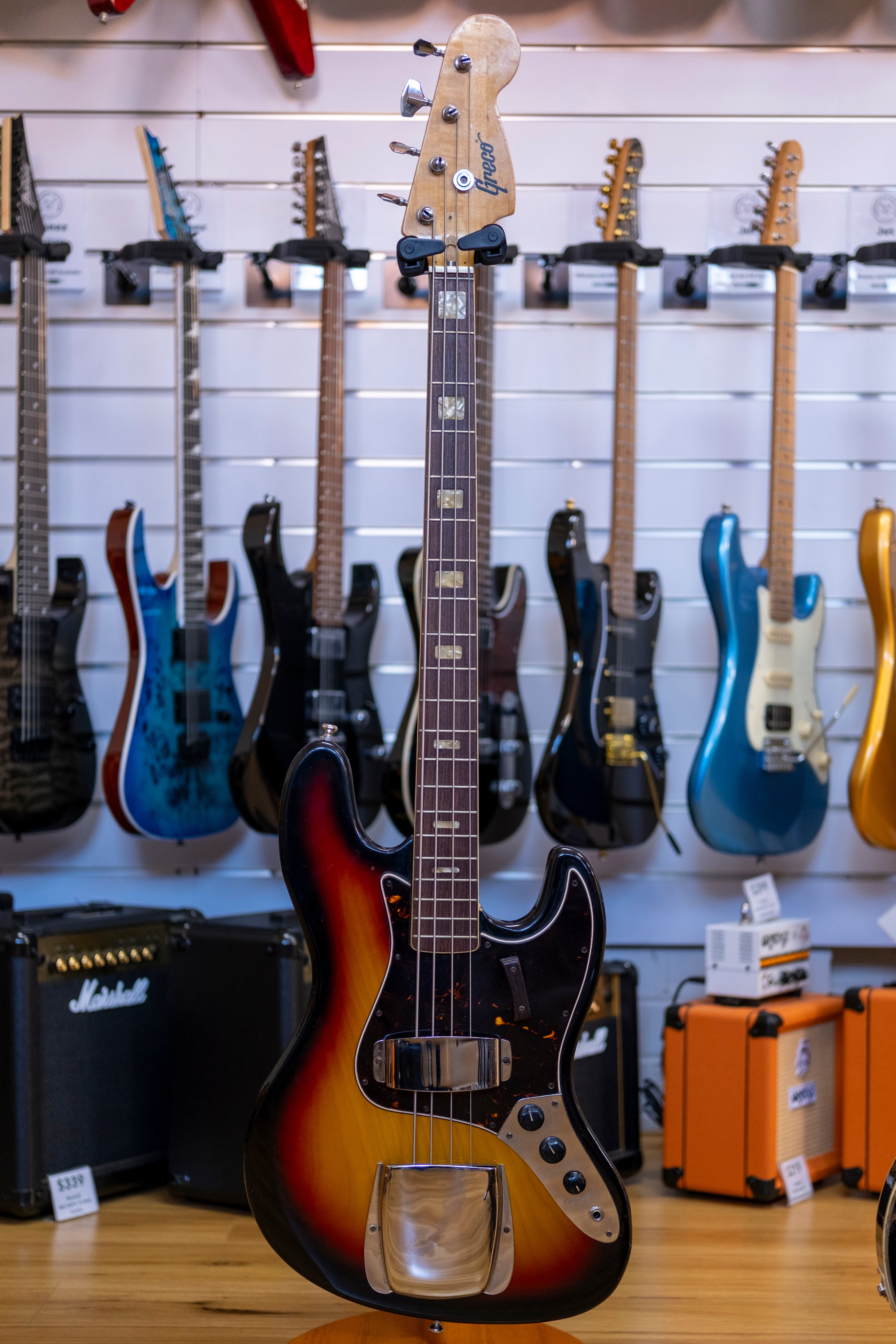 Greco JB-380 'Jazz' Bass Guitar (3-Tone Sunburst) (Pre-Owned, 1980's MIJ)