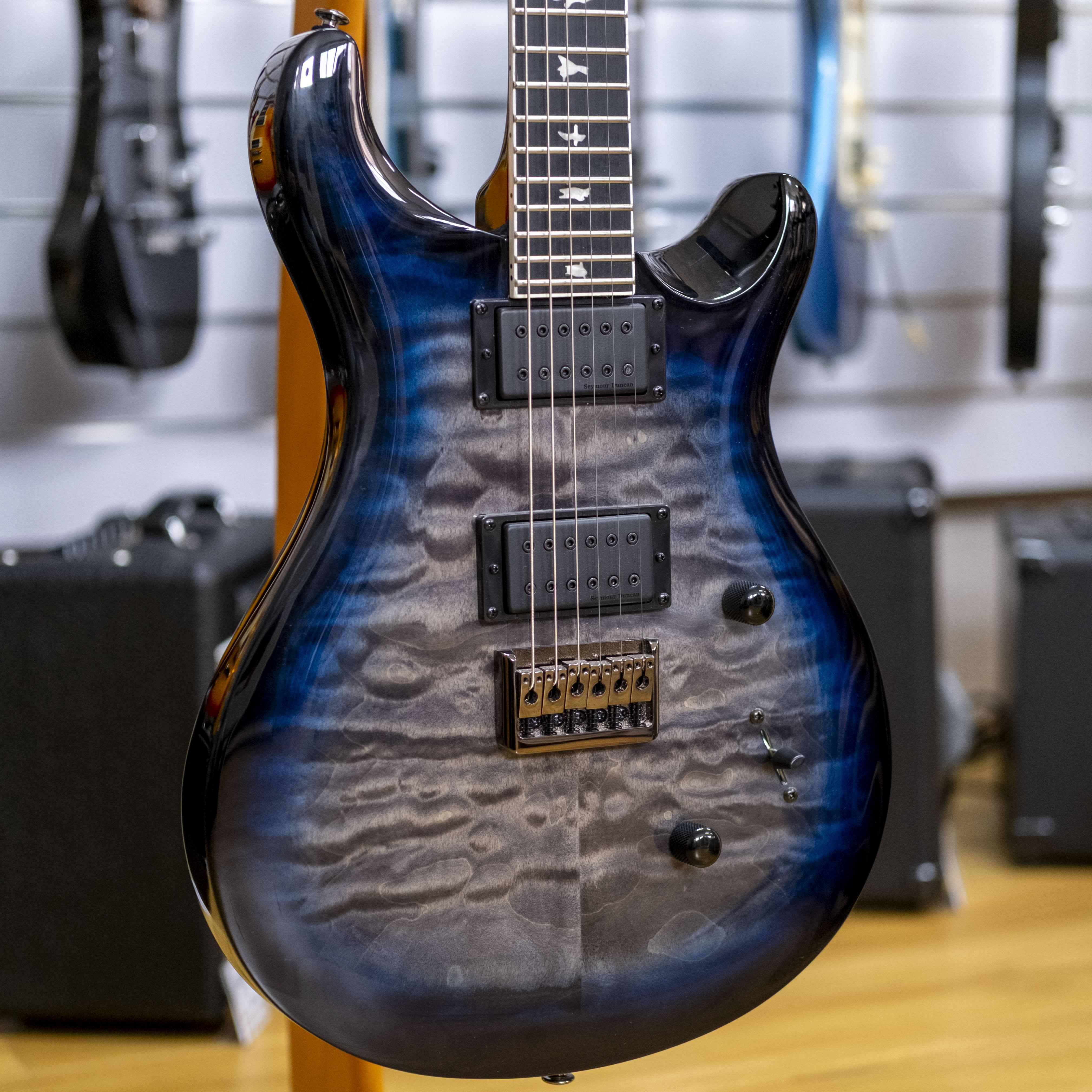 PRS SE Mark Holcomb Signature Electric Guitar with Bag (Holcomb Blue Burst)
