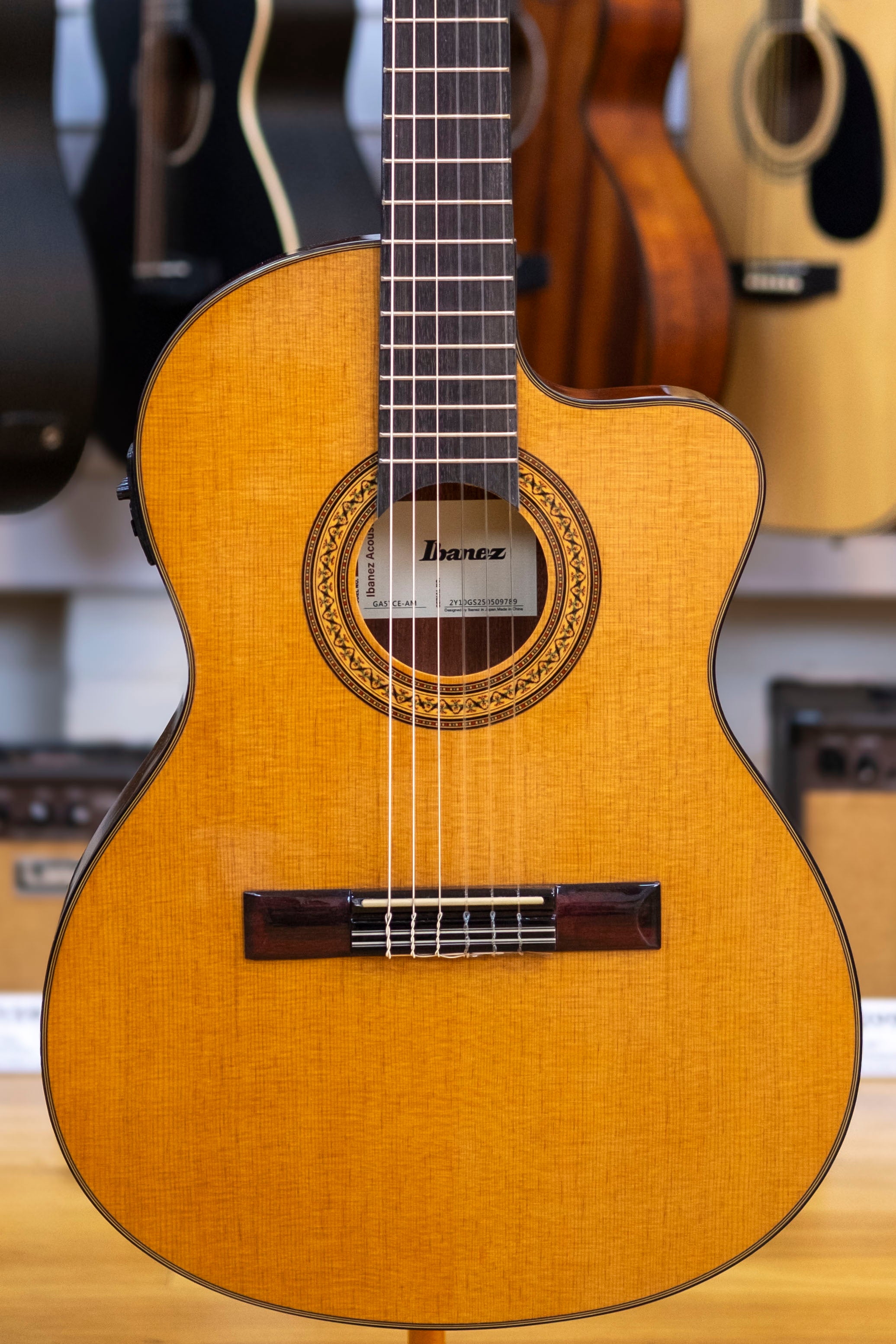 Ibanez GA5TCE Thinline Electric Classical Guitar (Amber High Gloss)