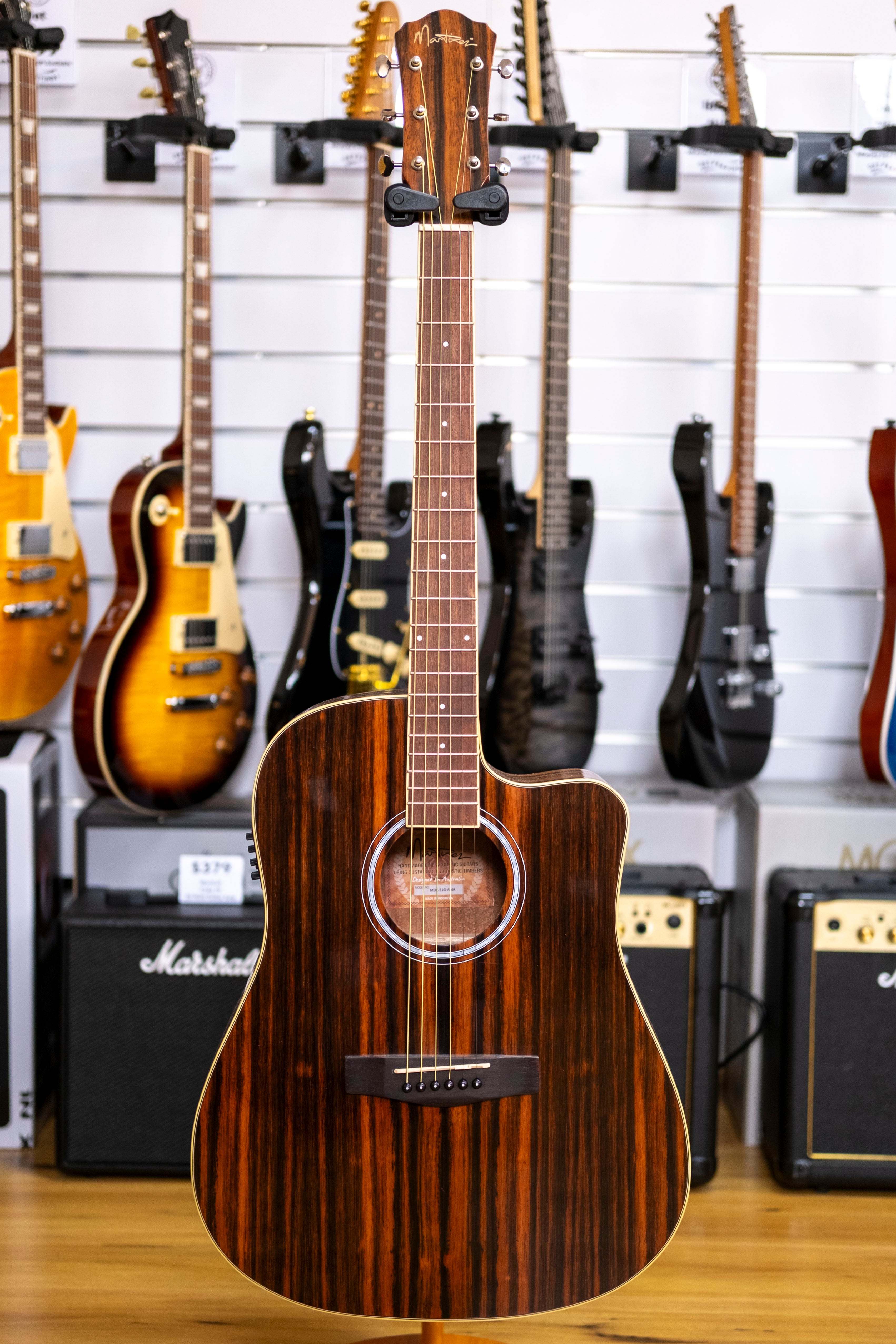 Martinez 51 Series Dreadnought Acoustic Electric Guitar (Amara Ebony)