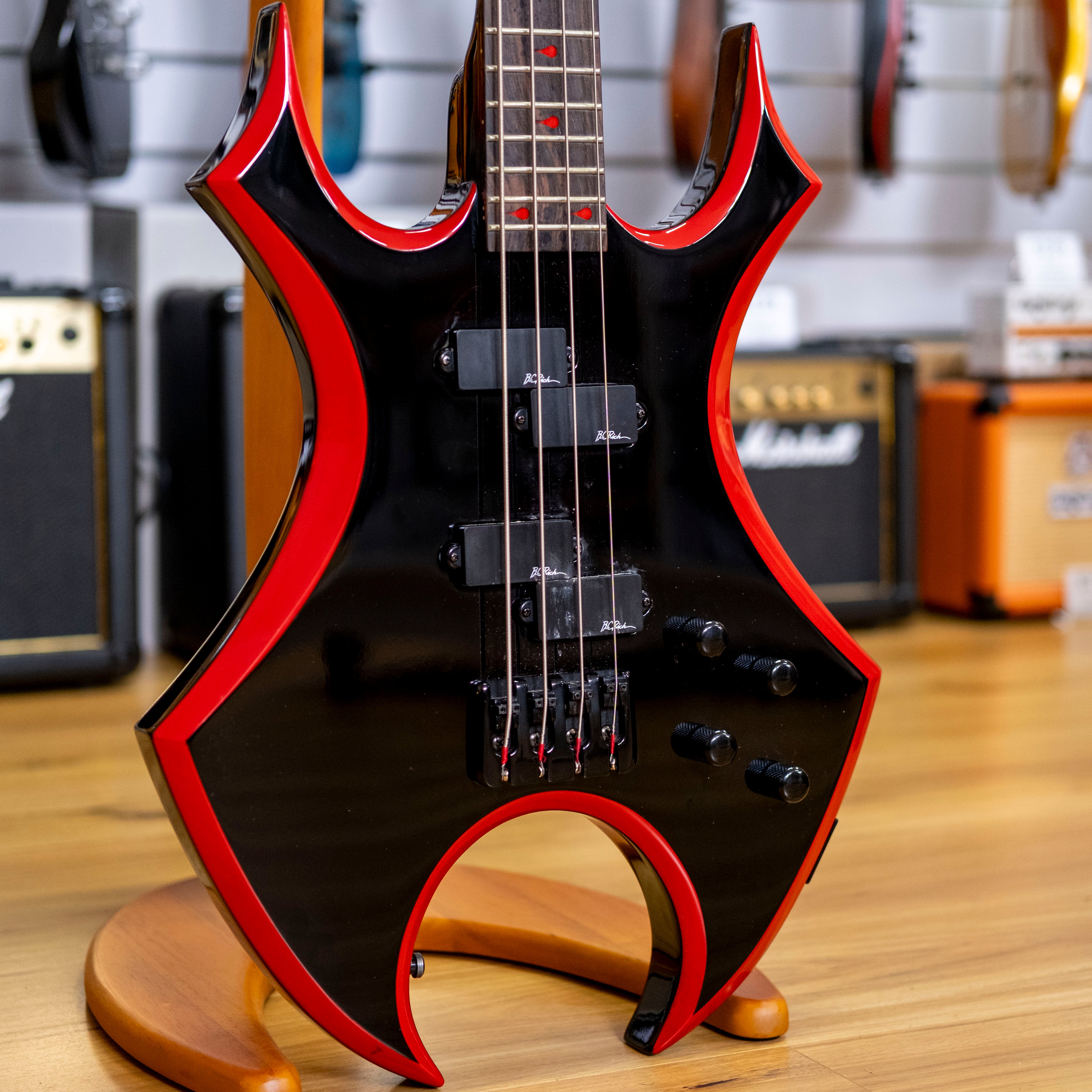 2005 BC Rich Special Edition Virgo Bass Guitar with Coffin Case (Black)