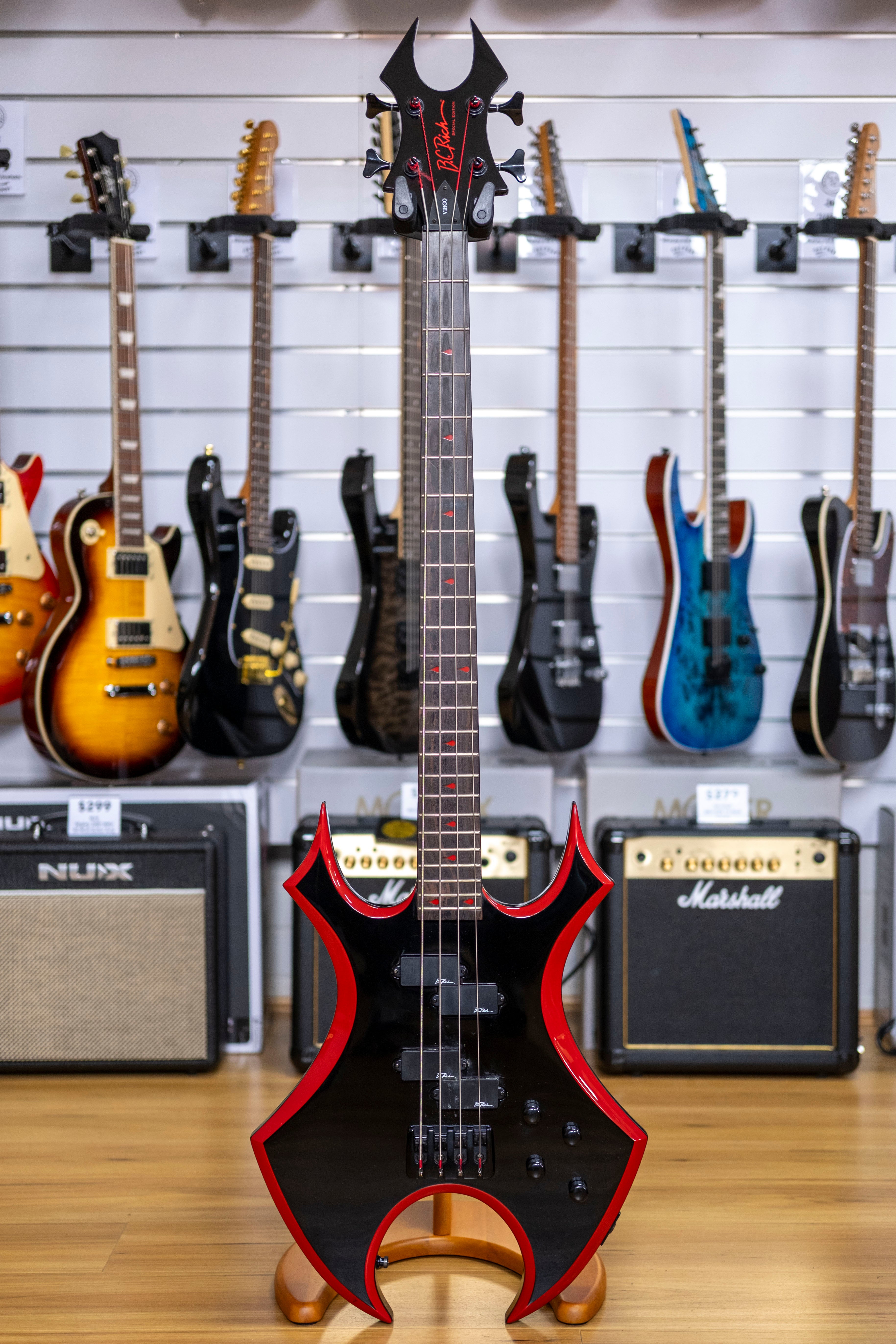 BC Rich Special Edition Virgo Bass Guitar with Coffin Case (Black) (Pre-Owned, 2006)