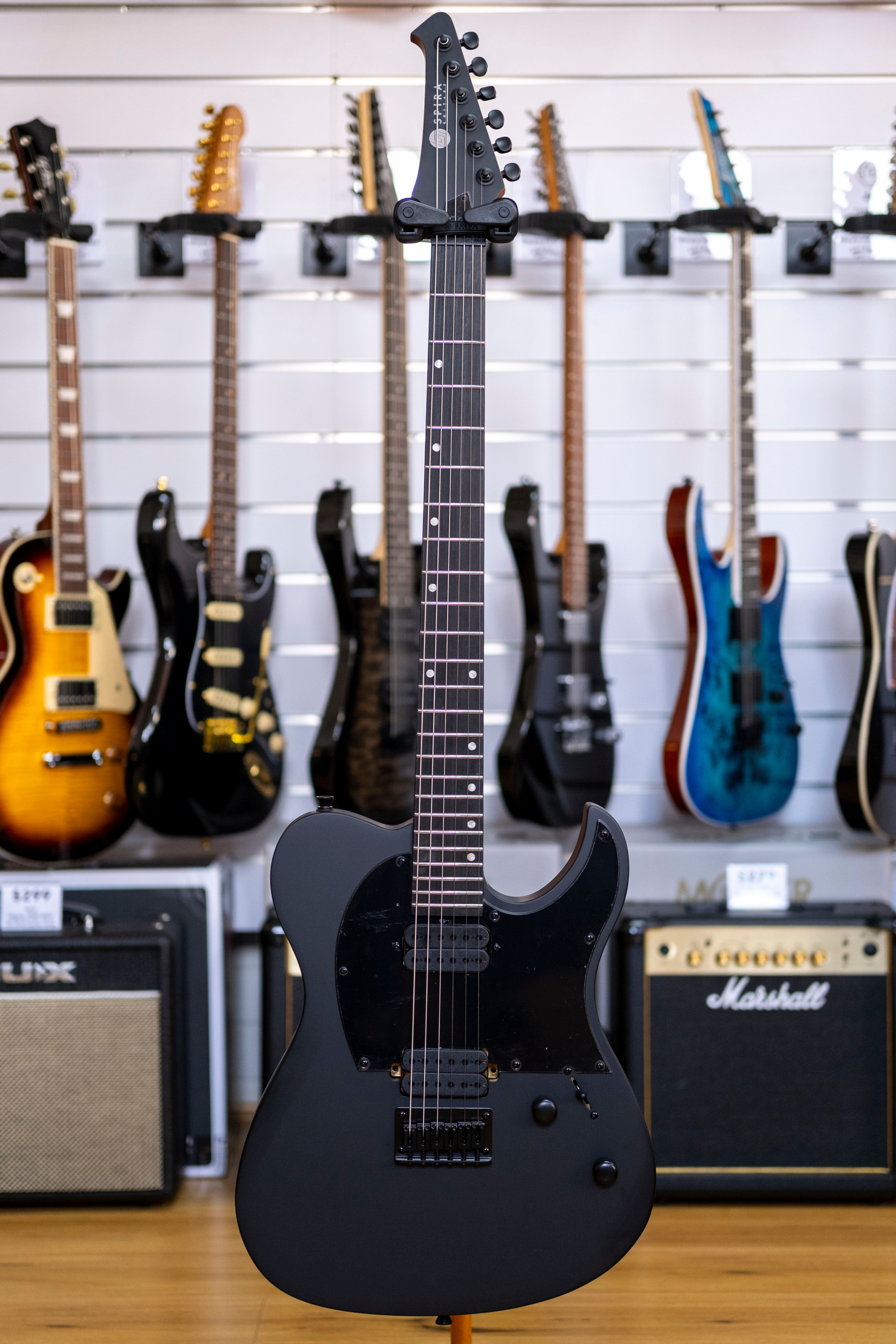 Spira T-400 Baritone Electric Guitar (Satin Black)