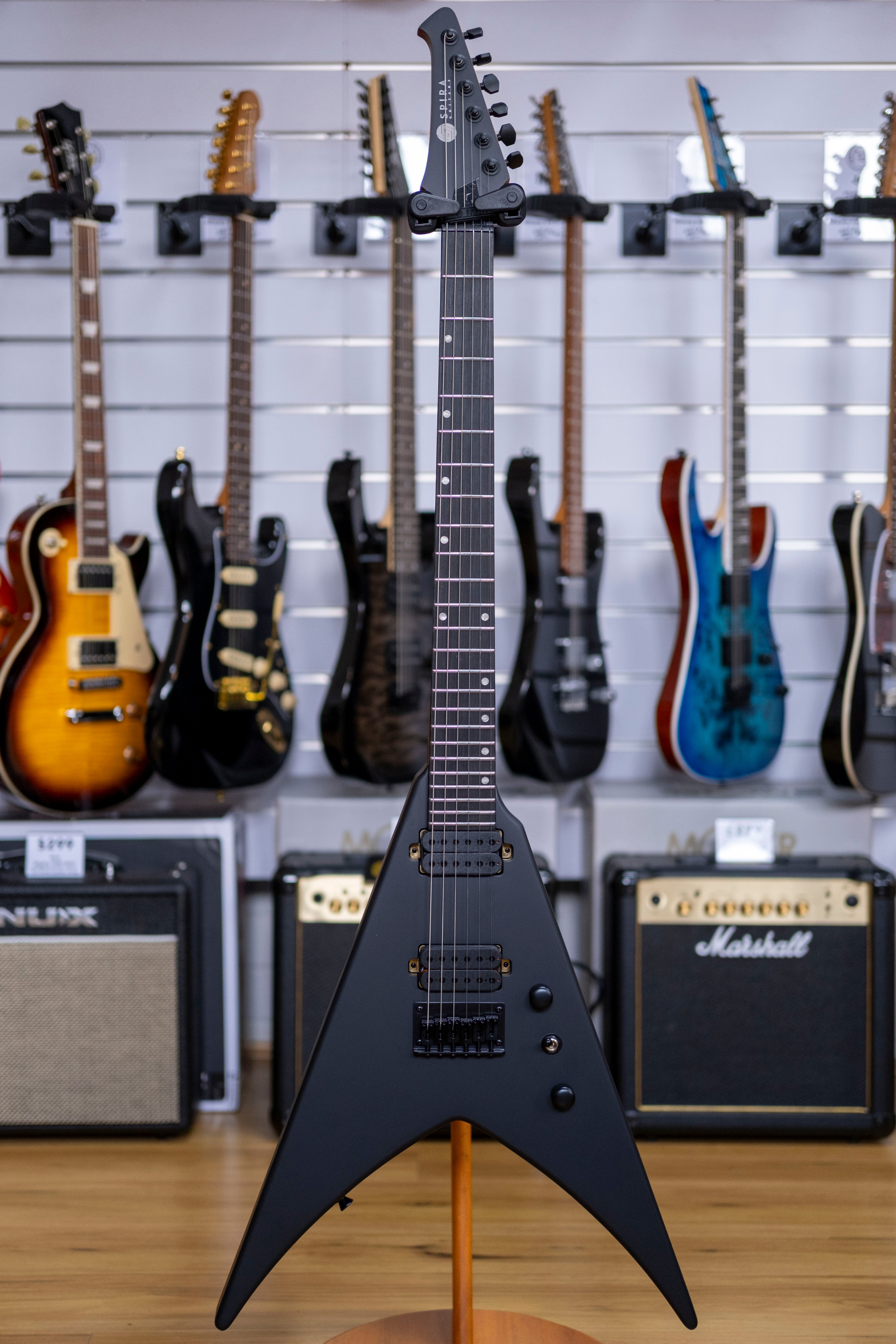 Spira V-400 Electric Guitar (Satin Black)