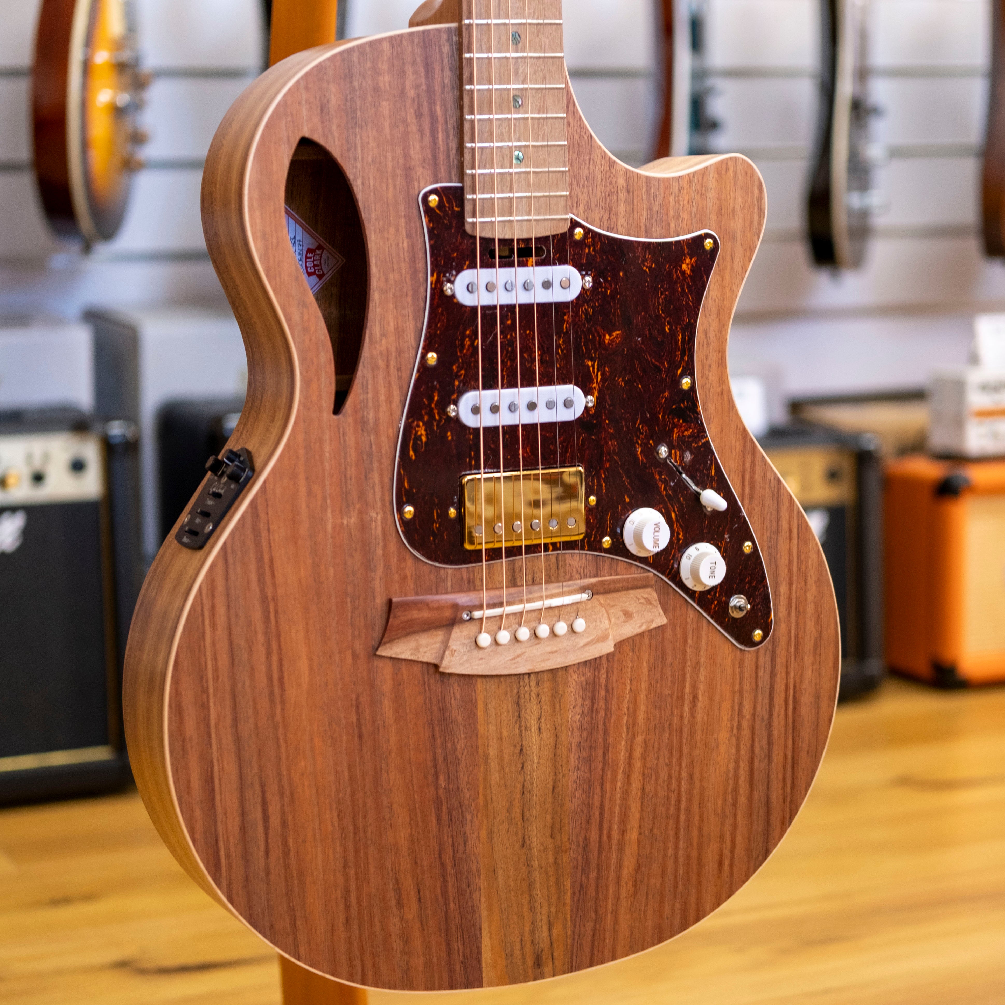 Cole Clark True Hybrid Thinline Acoustic Electric Guitar with Hardcase (Blackwood)