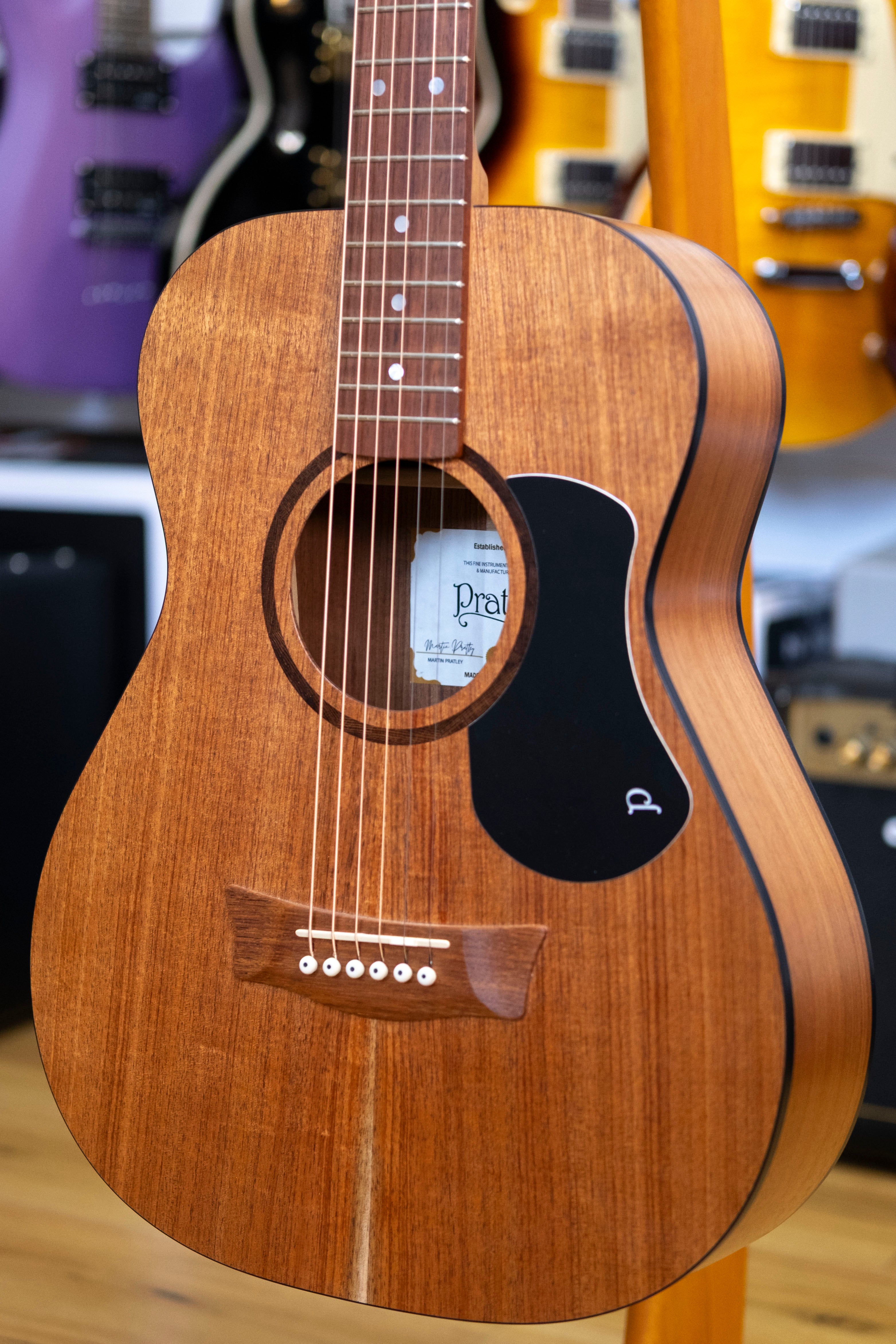 Pratley Classic Series Mini OM Acoustic Electric Guitar (All Solid Blackwood)