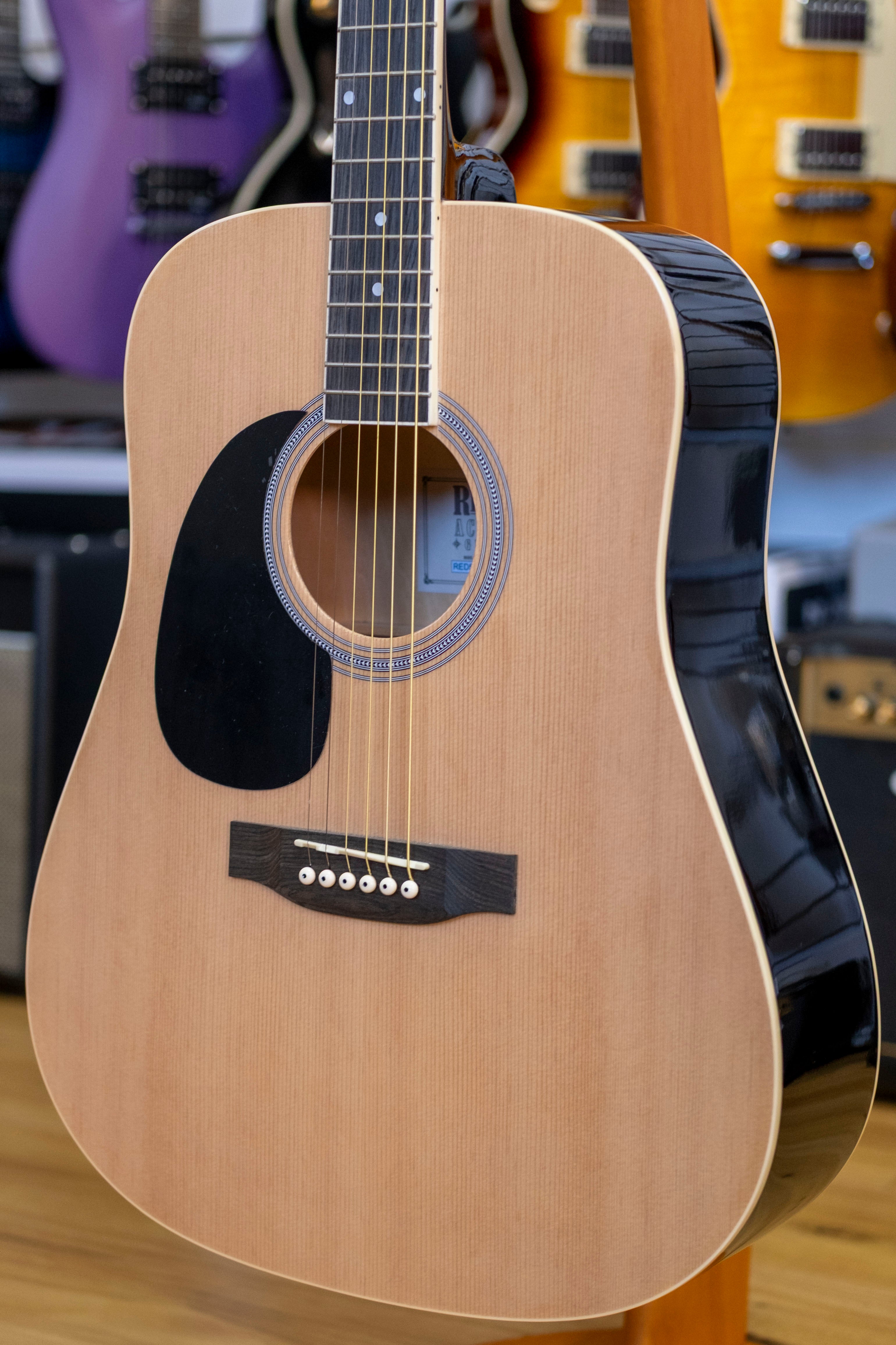 Redding RED50LH Left Handed Dreadnought Acoustic Guitar (Natrural)