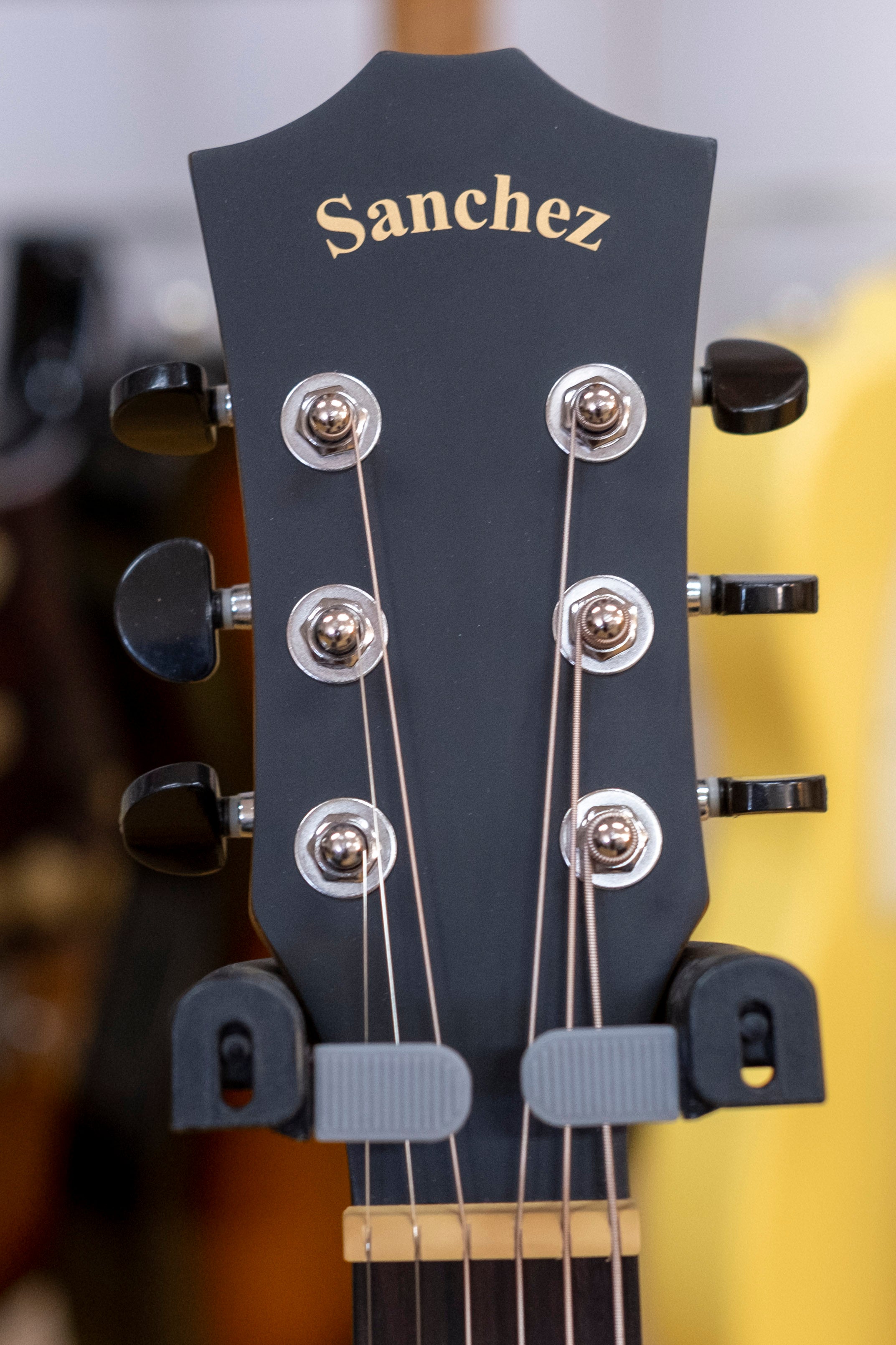 Sanchez Left Handed Small Body Acoustic Electric Guitar (Koa)