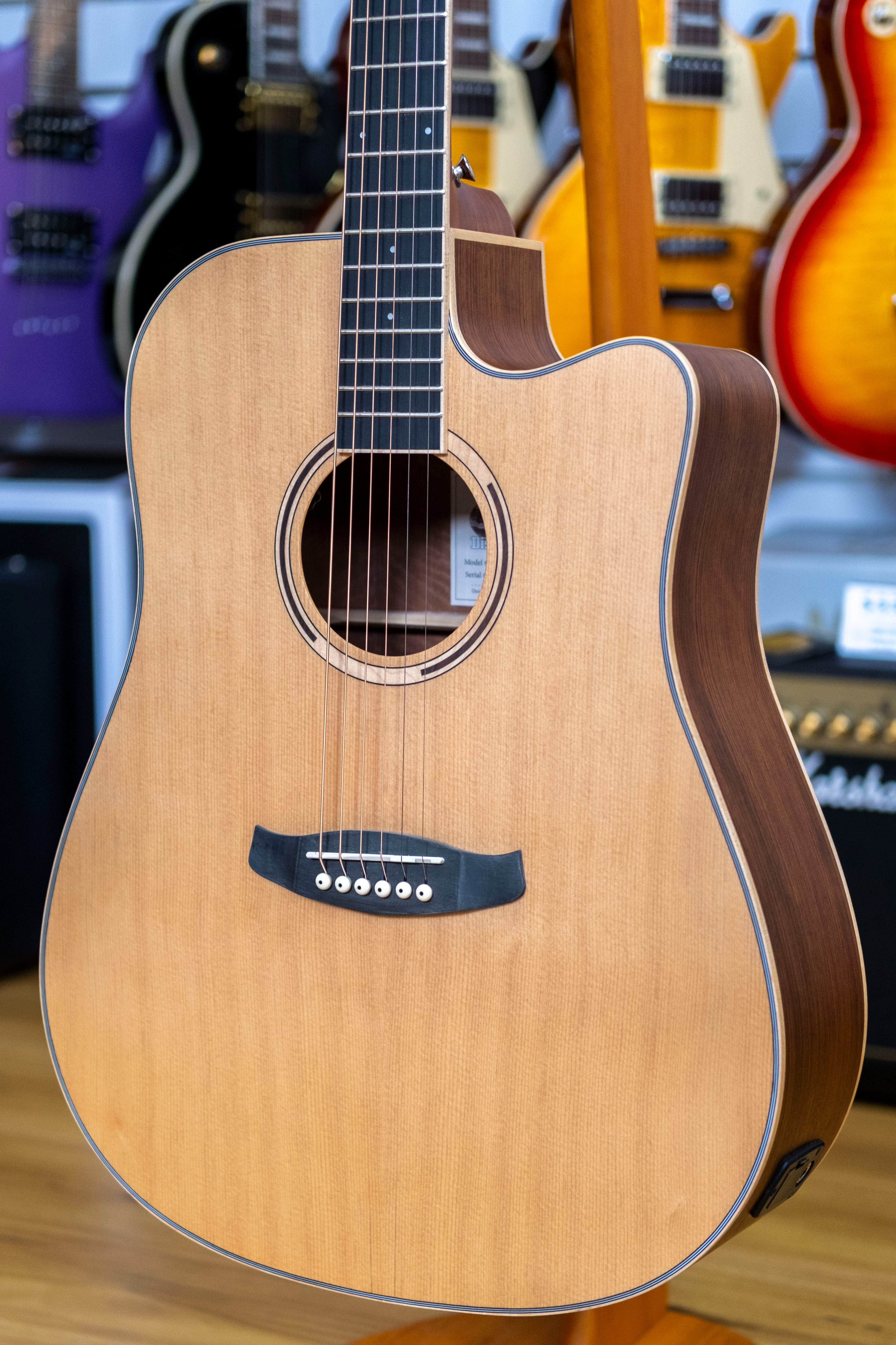 Tanglewood Discovery Exotic Series Dreadnought Acoustic Electric Guitar (Hawaiian Rainwood)