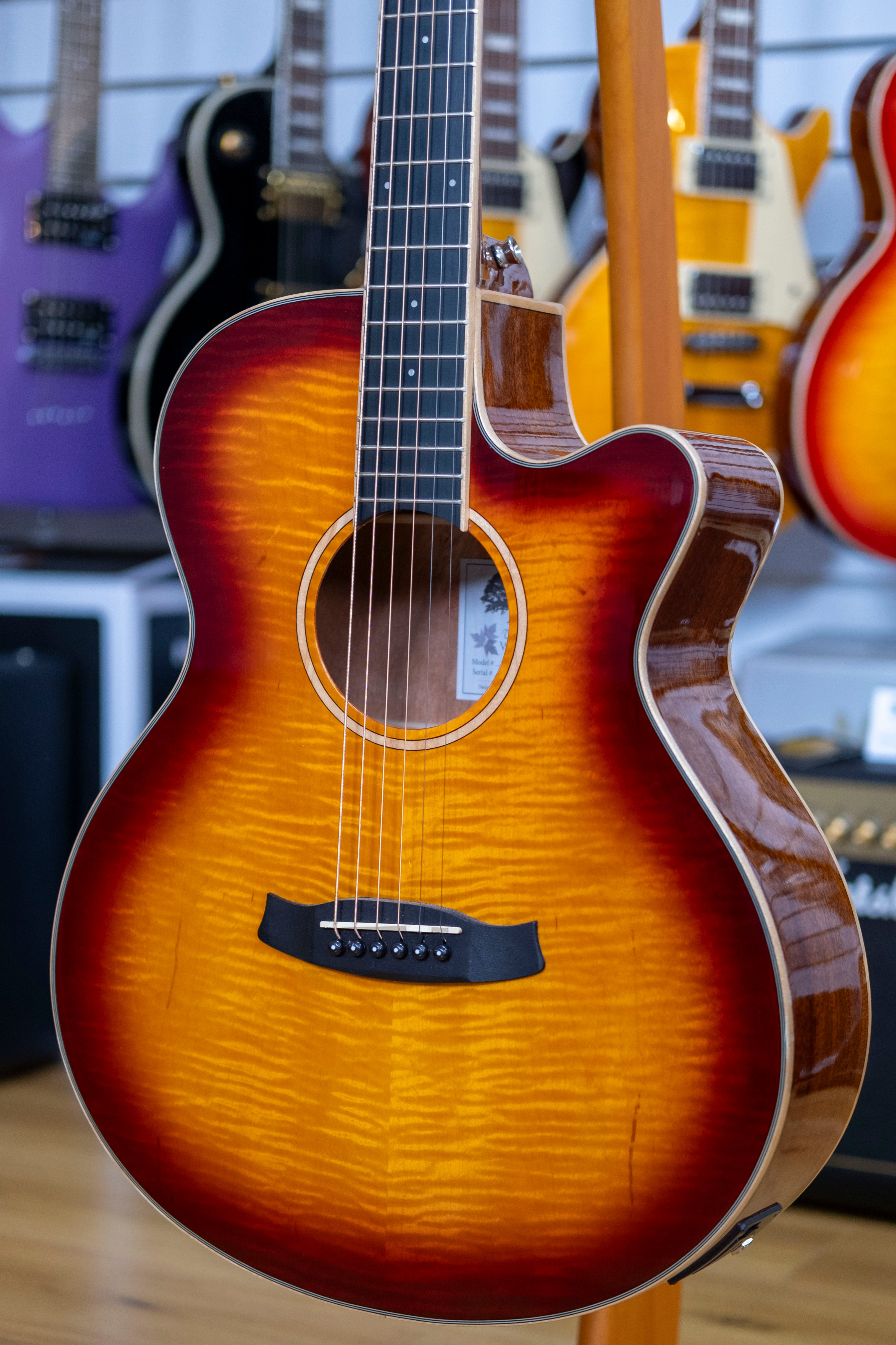 Tanglewood Winterleaf Exotic Superfolk Acoustic Electric Guitar (Tiger Flame Maple)