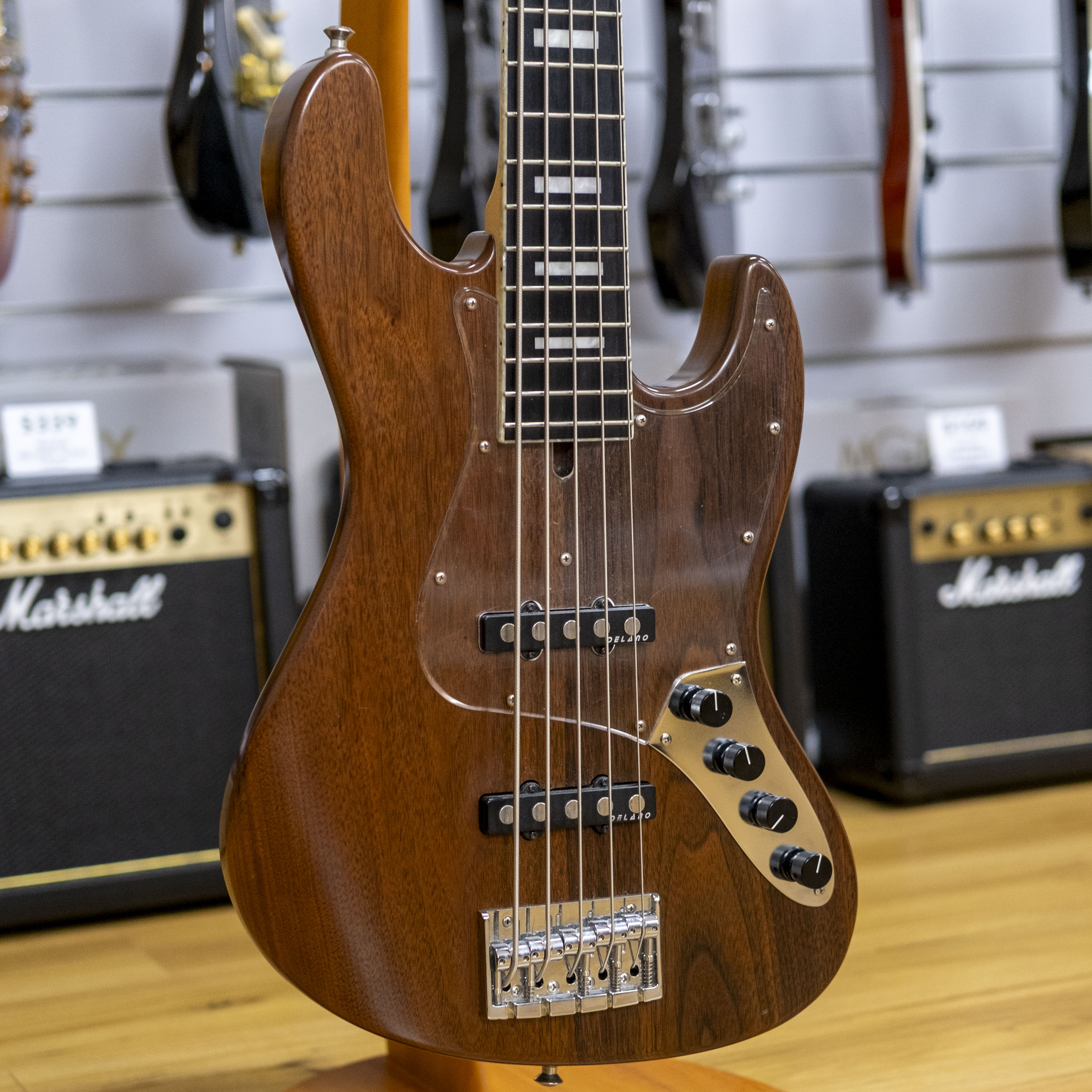 Bacchus Woodline Series 5-String Bass Guitar (Brown Oil) (Pre-Owned, 2016)