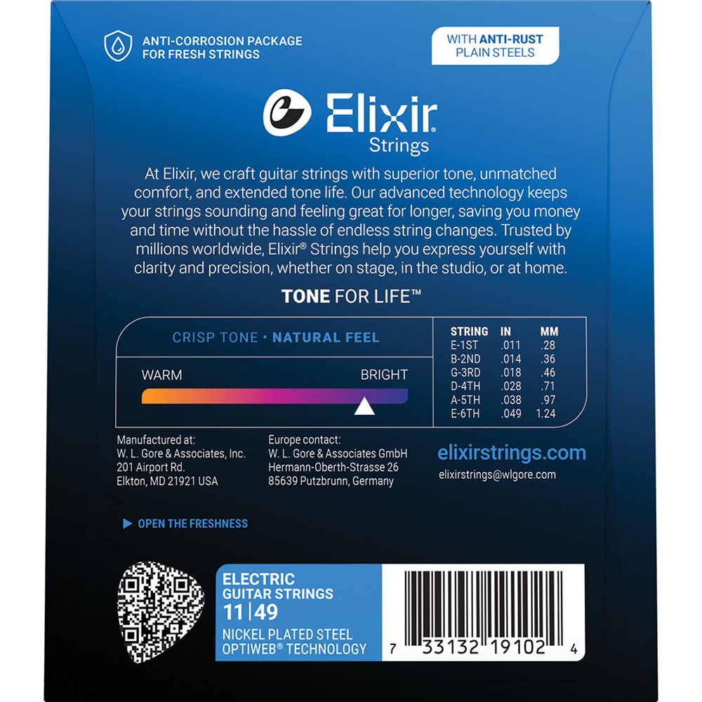 Elixir Optiweb Medium Electric Guitar Strings (11/49)