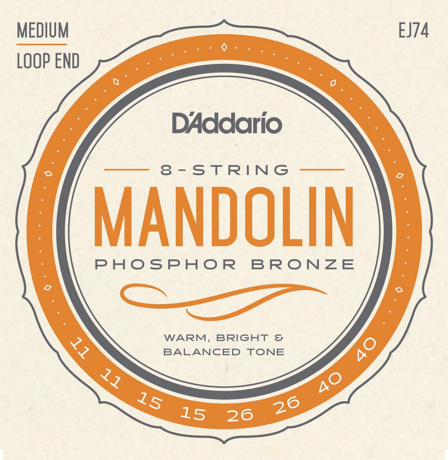 D'Addario EJ74 Phosphor Bronze Medium Mandolin Strings (11/40)