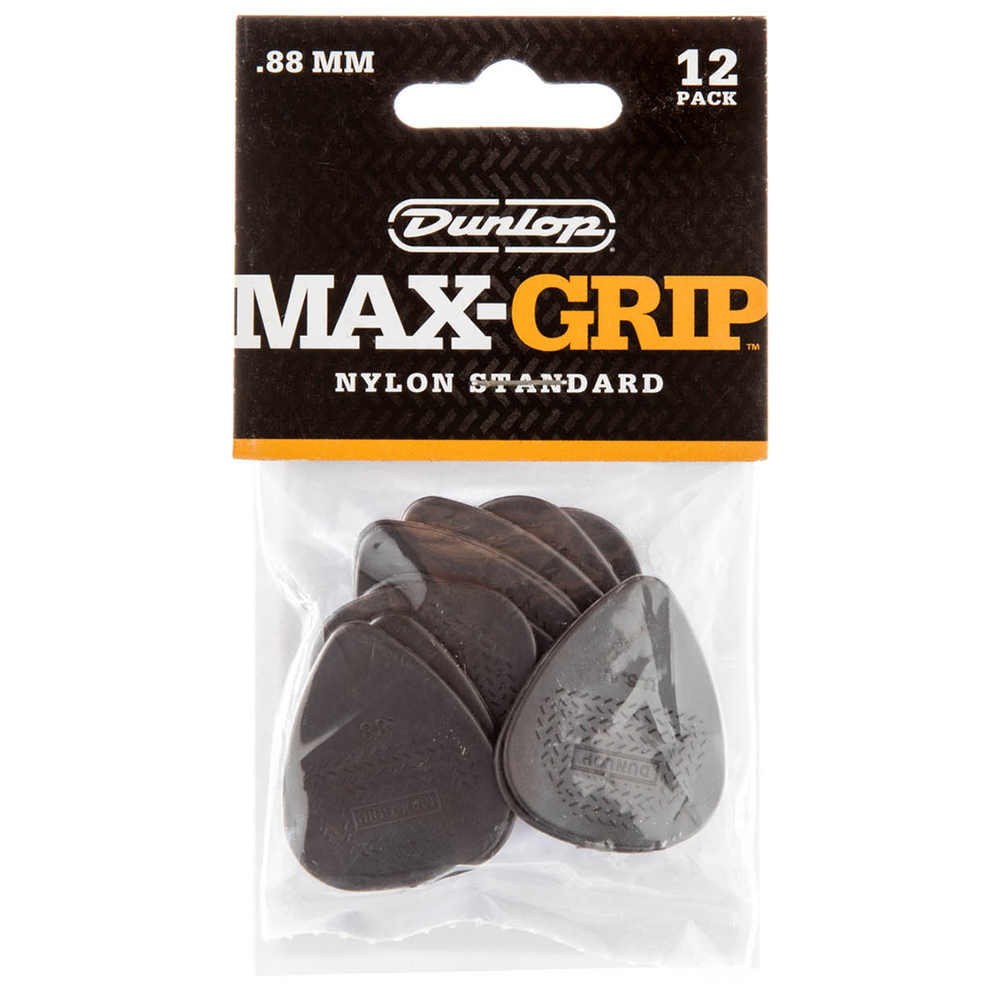 Jim Dunlop Max-Grip Nylon Standard .88mm Guitar Picks (12 Pack)