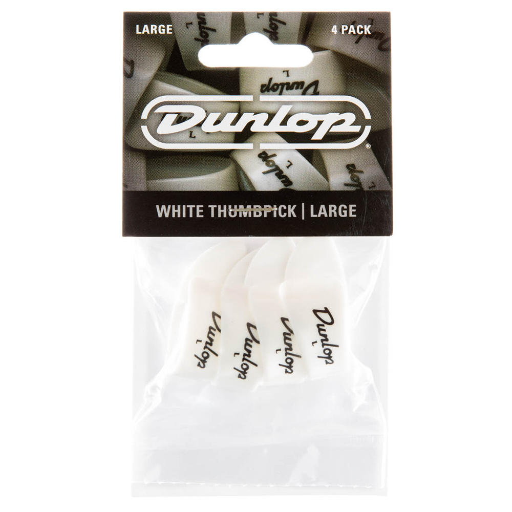 Jim Dunlop Large White Thumb Pick Player Pack (4-Pack)