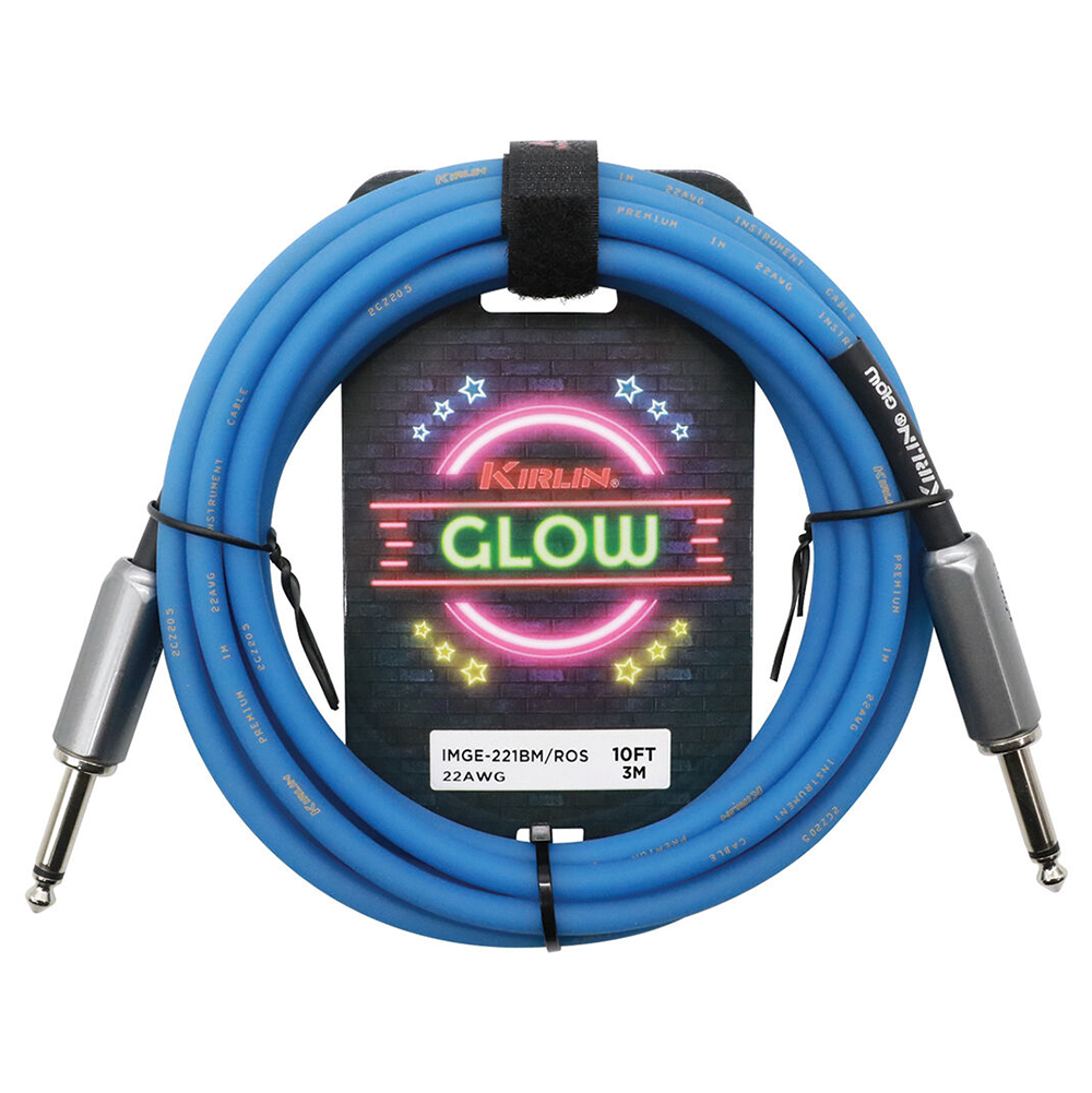 Kirlin Glow 10ft Instrument Cable (Straight to Straight) (Royal Sapphire)
