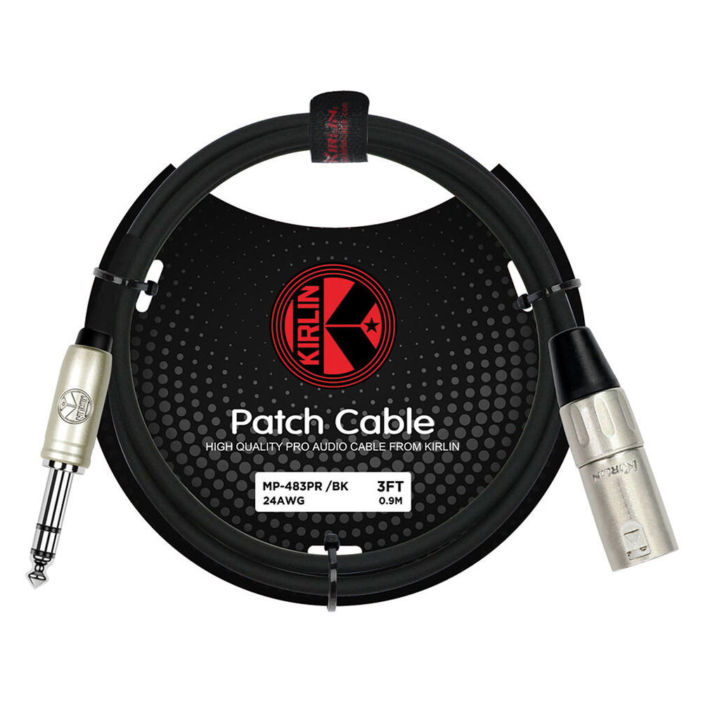 Kirlin 3ft Male XLR to 6.5 Stereo Jack Cable