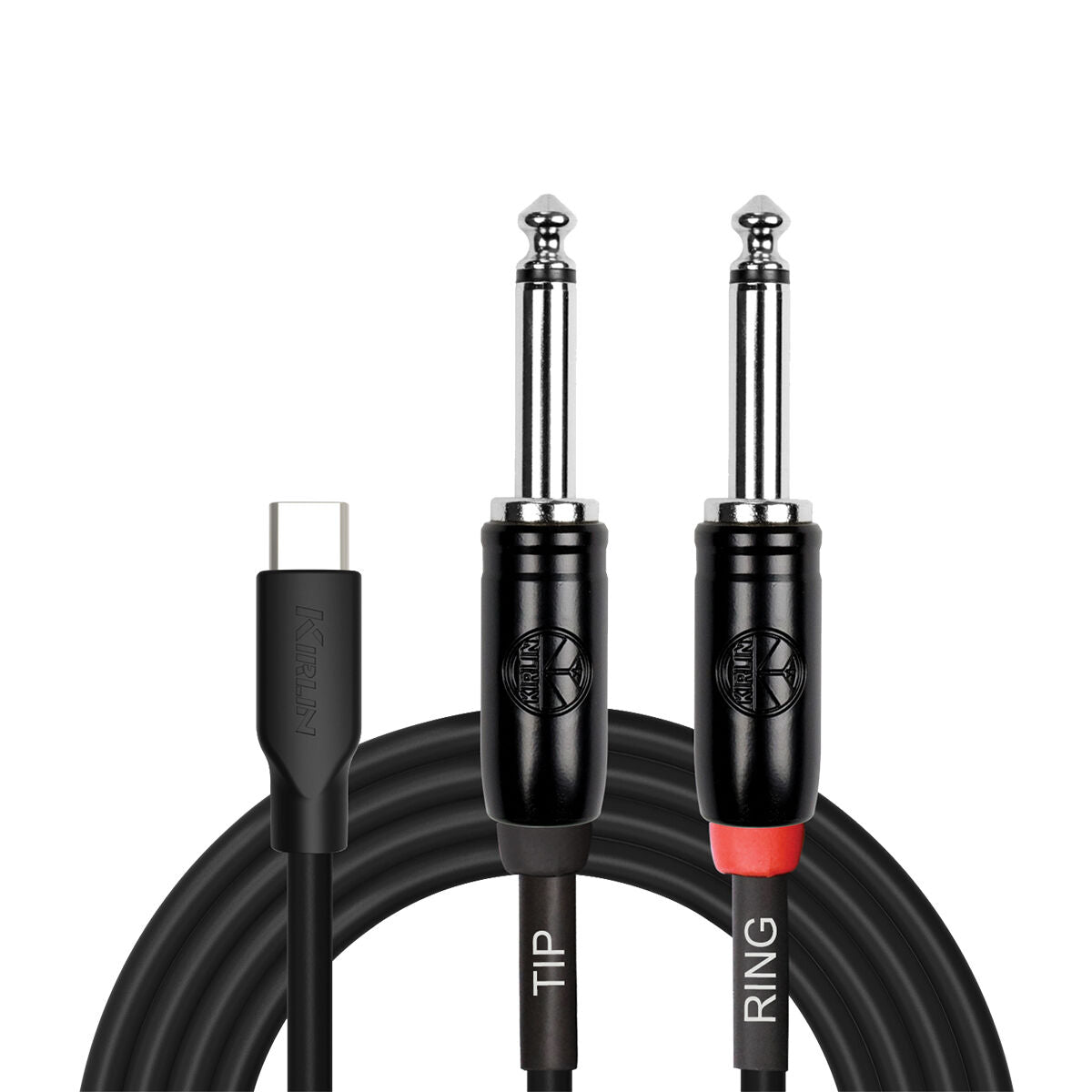 Kirlin 6ft USB C Cable to 2 x 1/4" Mono