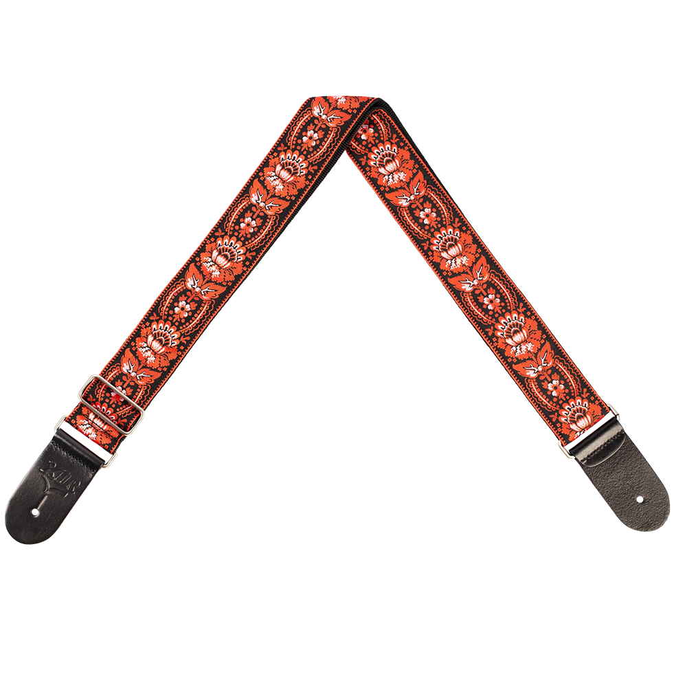 XTR 2" Deluxe Woven Jacquard Guitar Strap (Floral Red/Black)