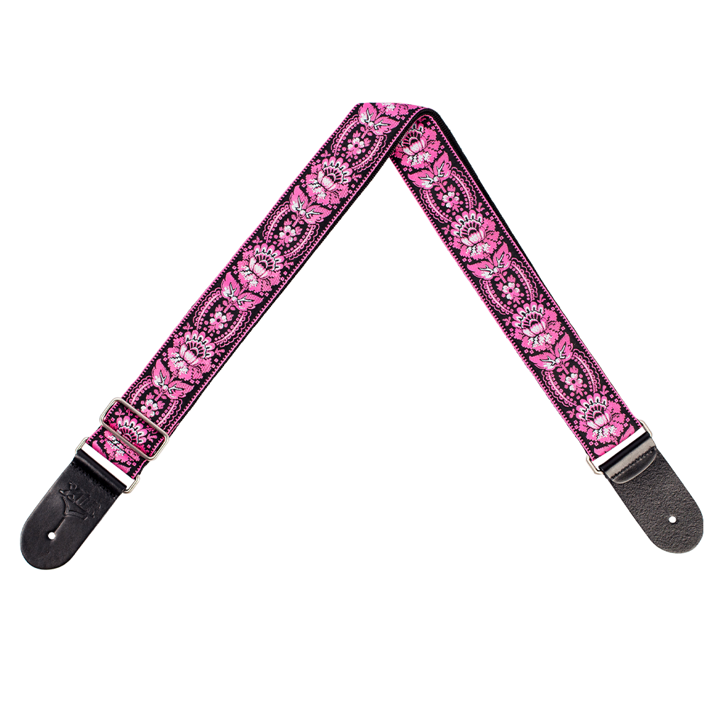 XTR 2" Deluxe Woven Jacquard Guitar Strap (Floral Pink/Black)