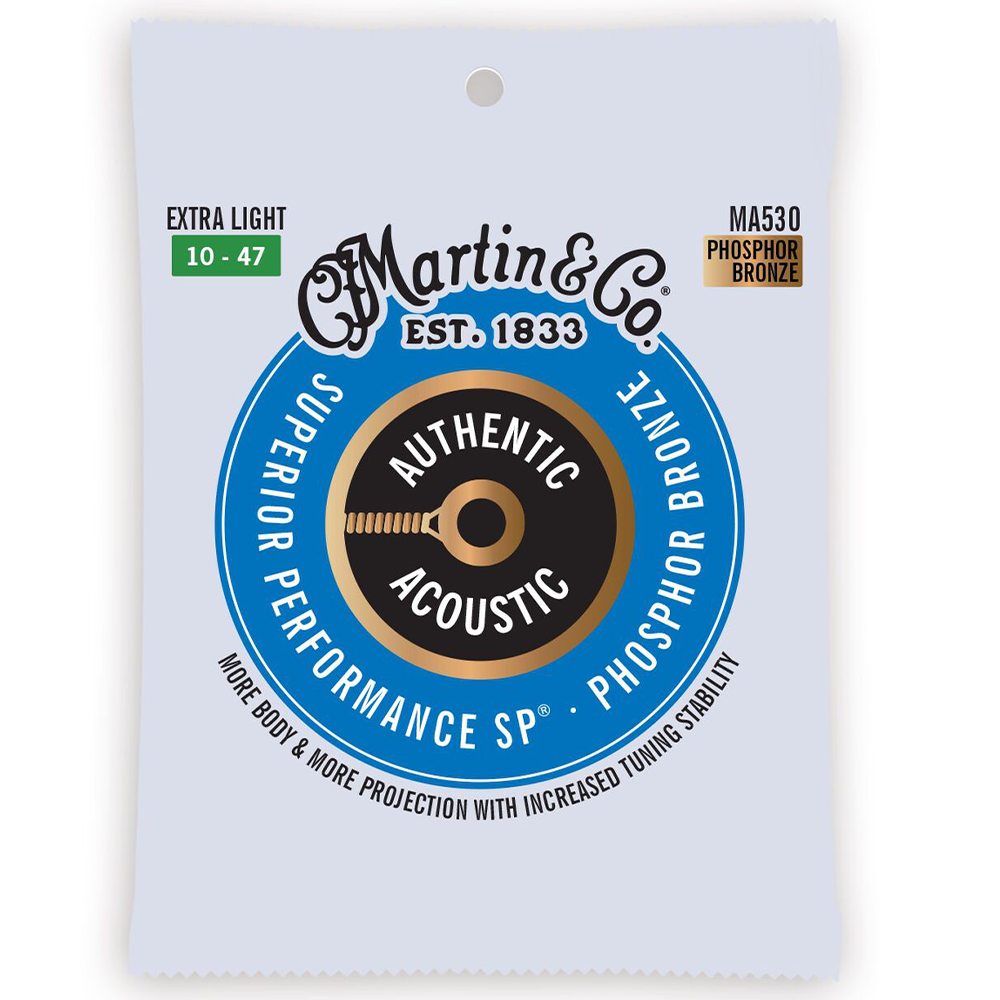 Martin MA530 Authentic SP Phosphor Bronze Extra Light Acoustic Guitar Strings (10/47)