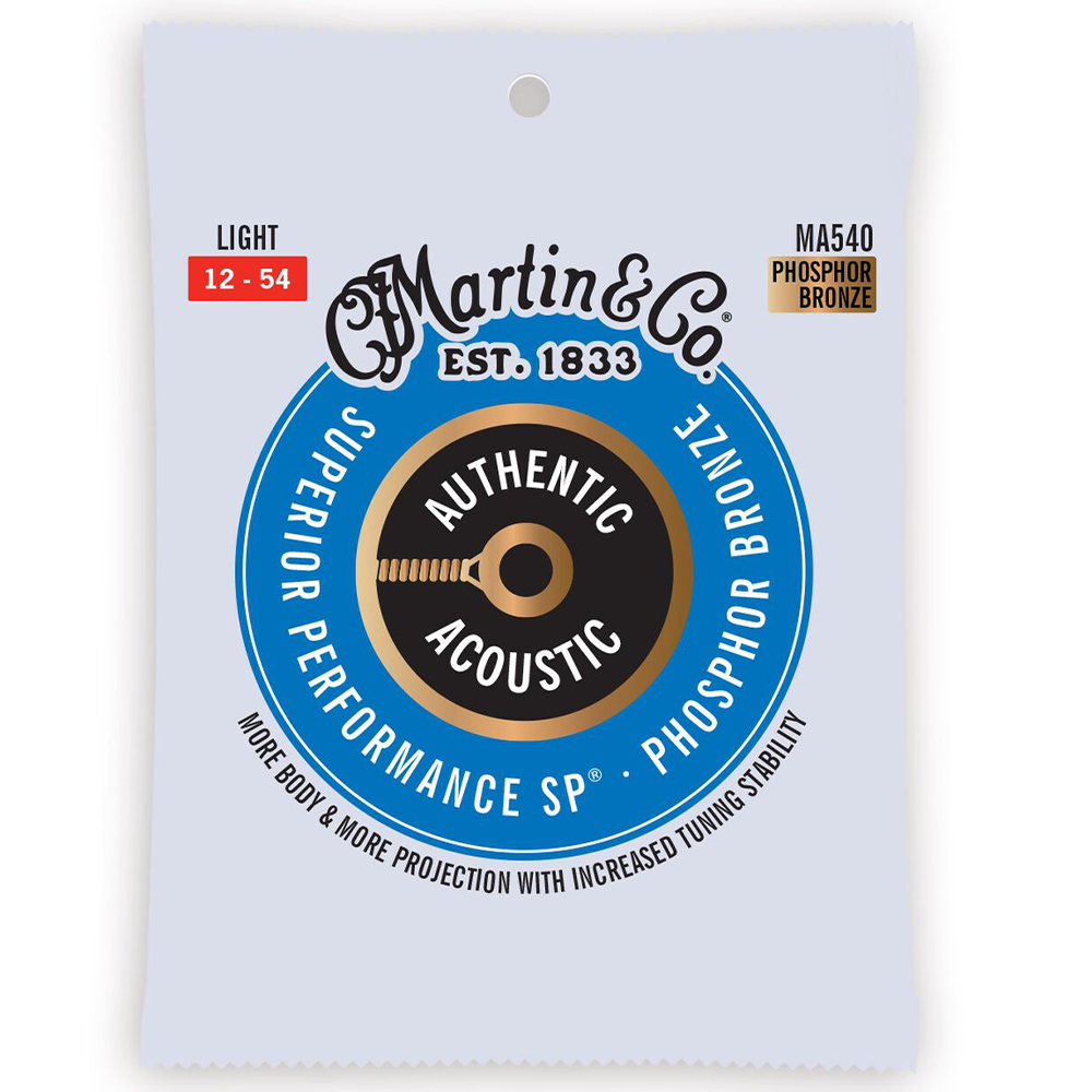 Martin MA540 Authentic SP Phosphor Bronze Light Acoustic Guitar Strings (12/54)