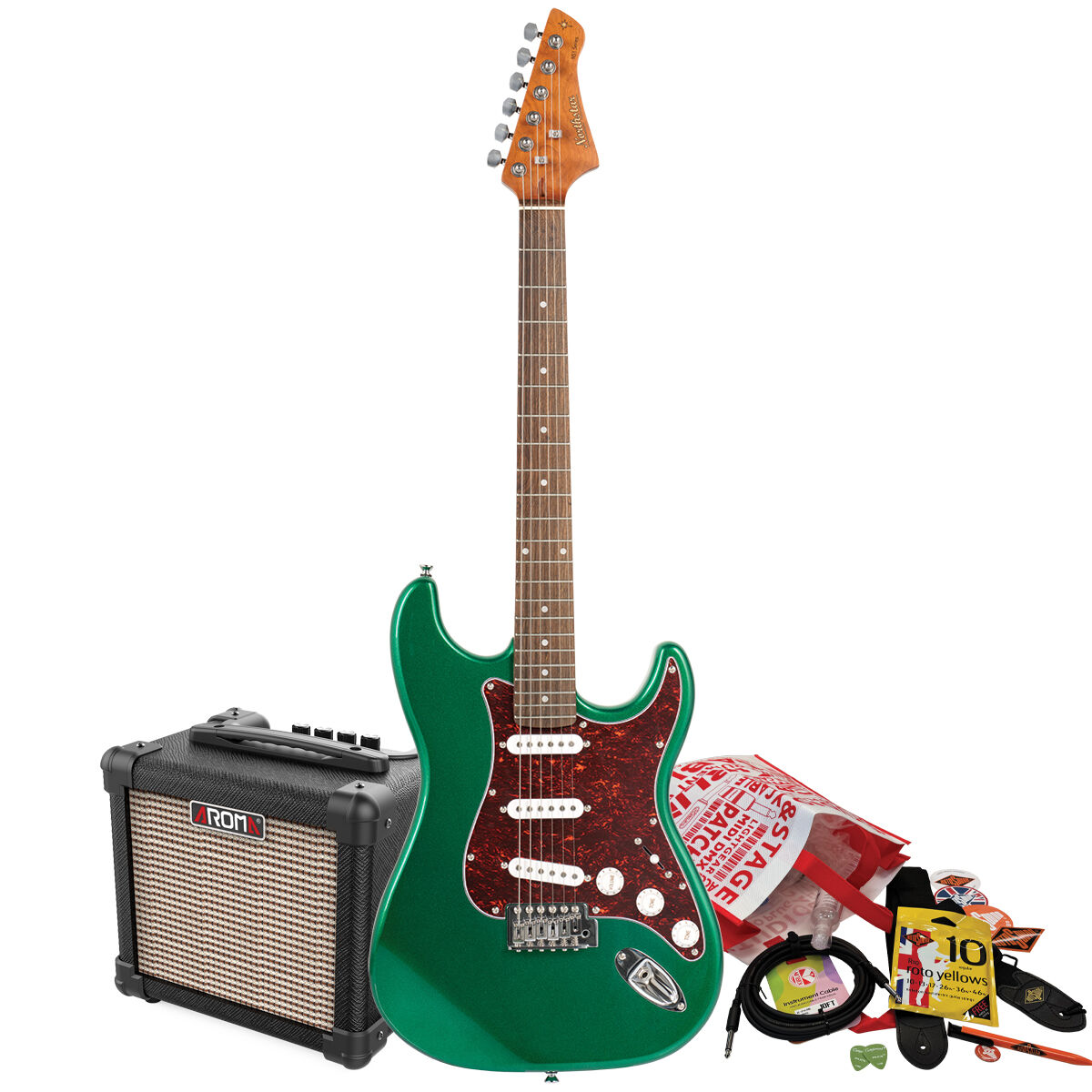 Northstar by Tanglewood S-Style Electric Guitar Pack with Amp (Emerald Green)