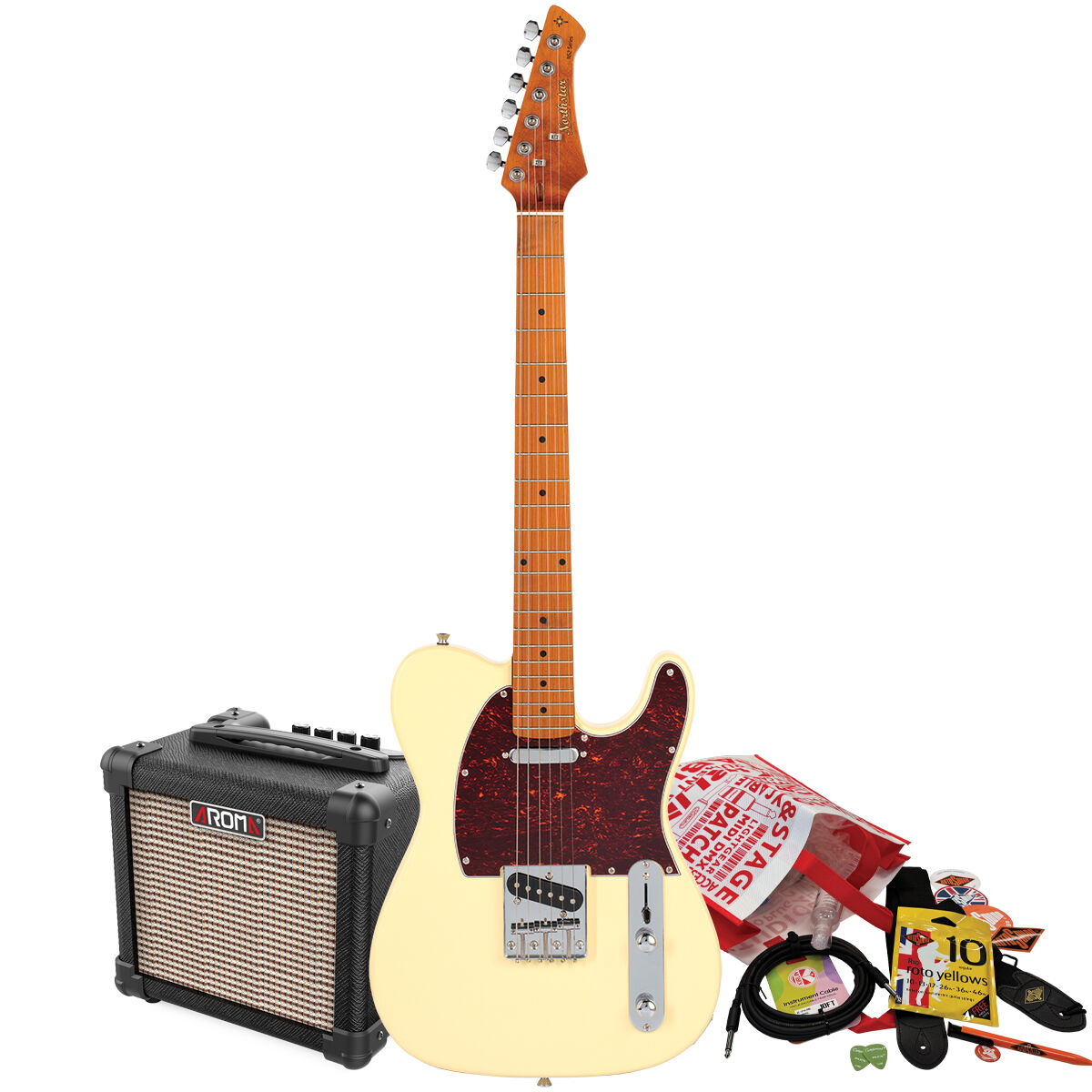 Northstar by Tanglewood T-Style Electric Guitar Pack with Amp (Vintage White)