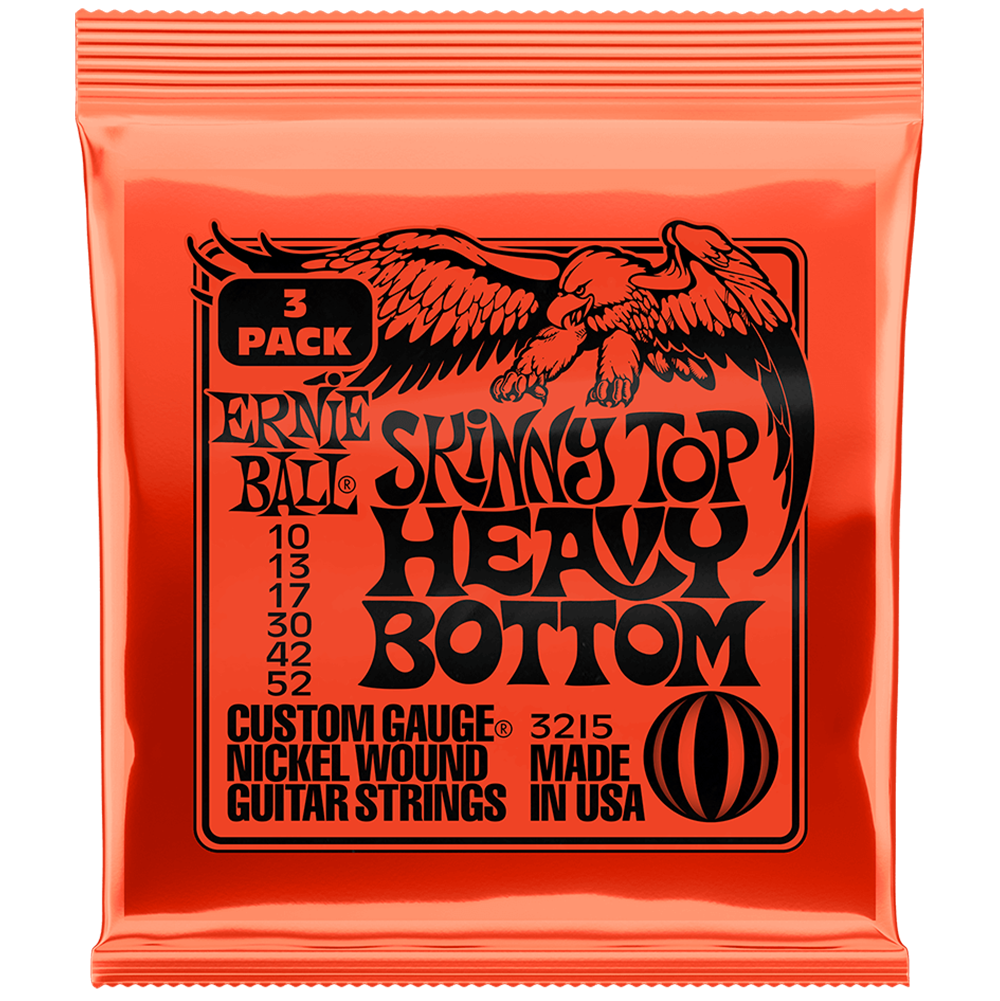 Ernie Ball 3 Pack Skinny Top Heavy Bottom Electric Guitar Strings (10/52)