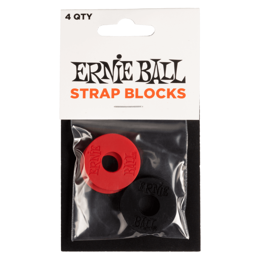 Ernie Ball 4-Pack Strap Blocks (Black/Red)
