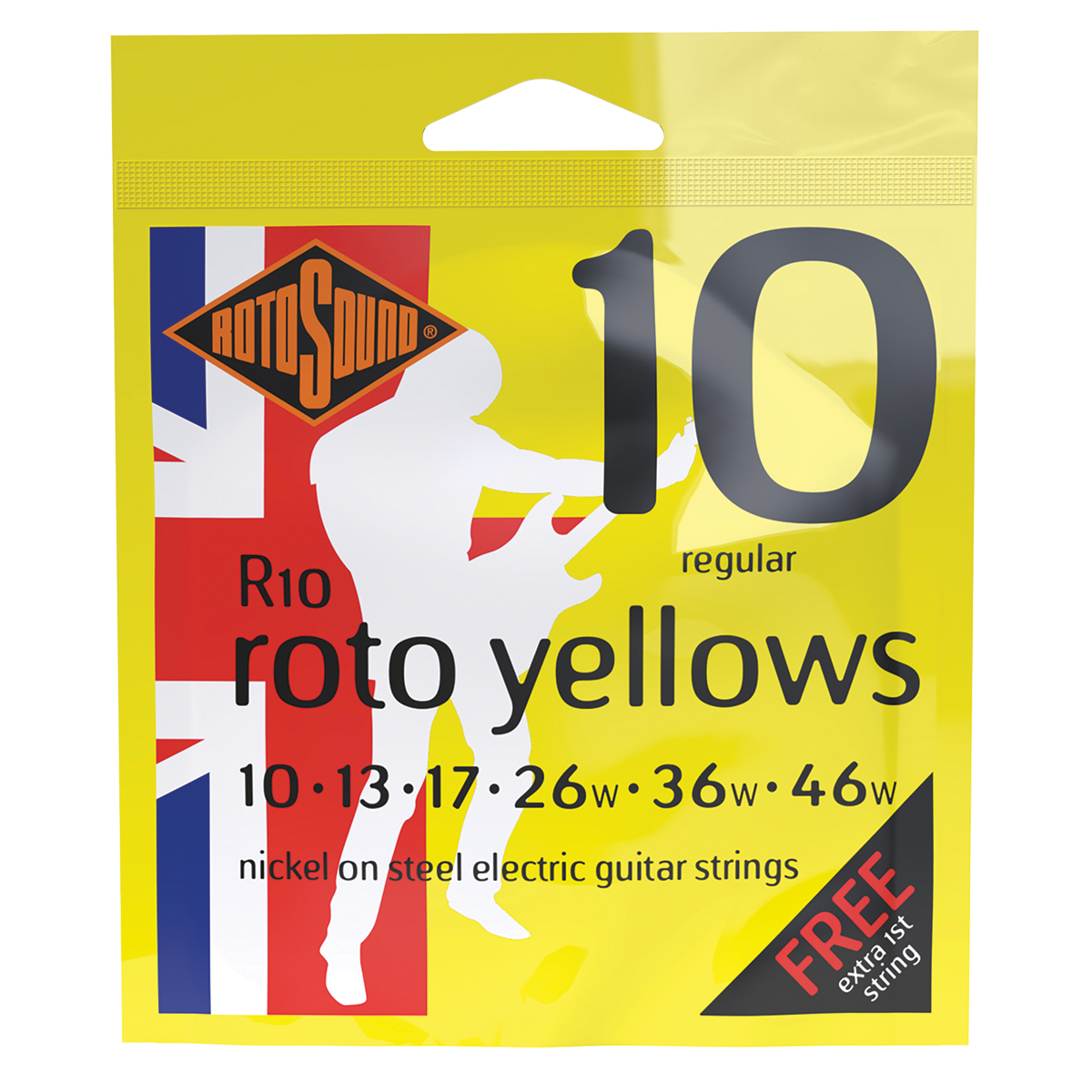 Rotosound R10 Roto Yellows Regular Electric Guitar Strings (10/46)