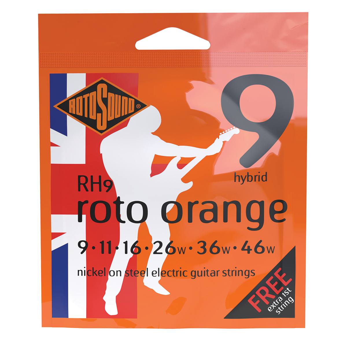 Rotosound RH9 Roto Orange Hybrid Electric Guitar Strings (9/46)