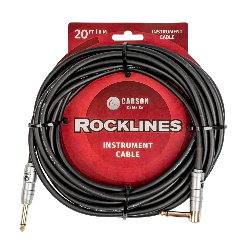 Carson 20ft Rocklines Instrument Cable (Straight to Right Angle)