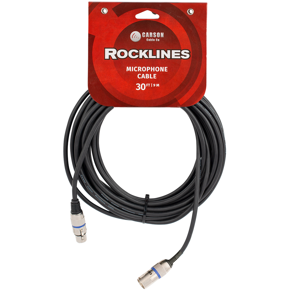 Carson Rocklines 30ft Microphone Cable (XLR to XLR)
